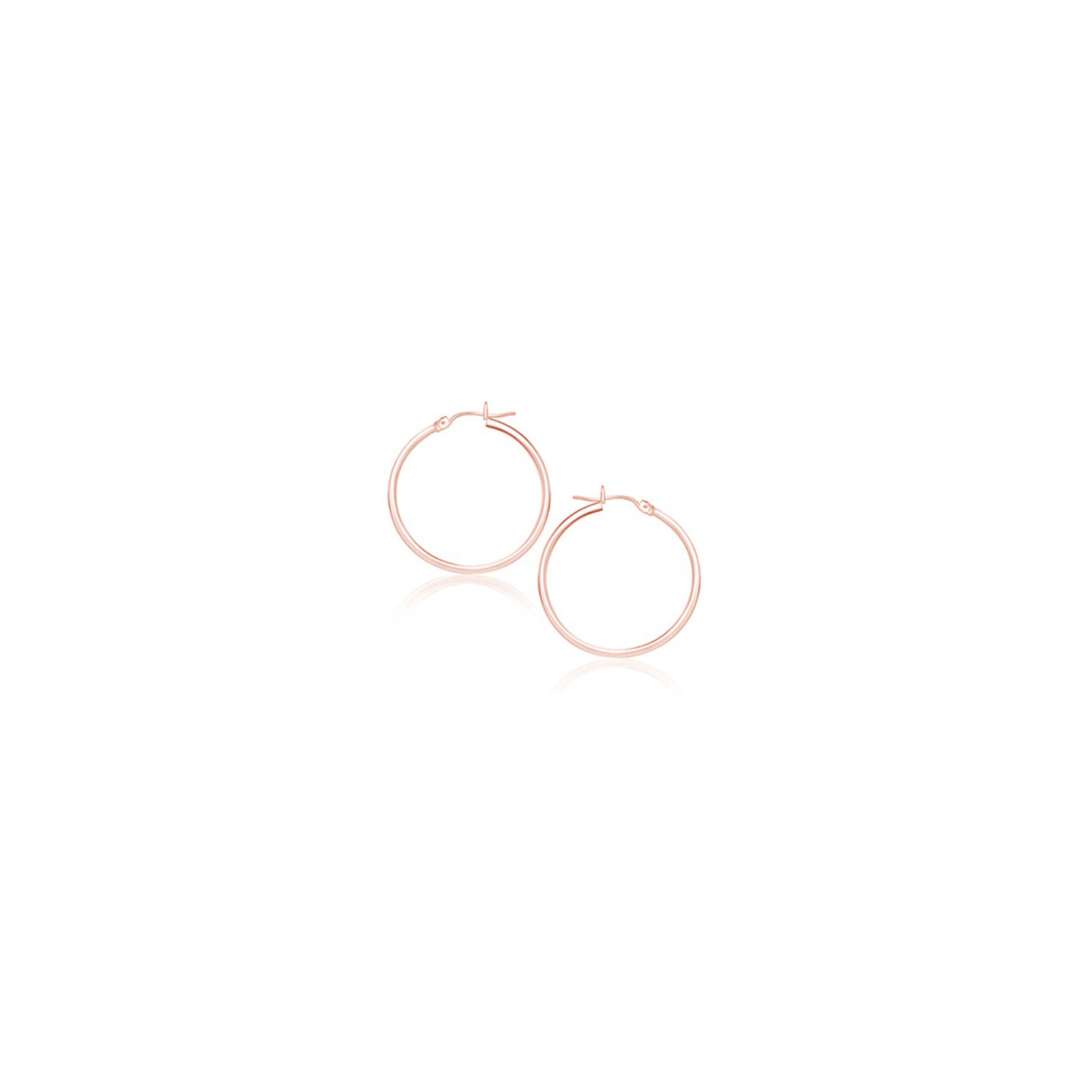 14k Rose Gold Polished Hoop Earrings