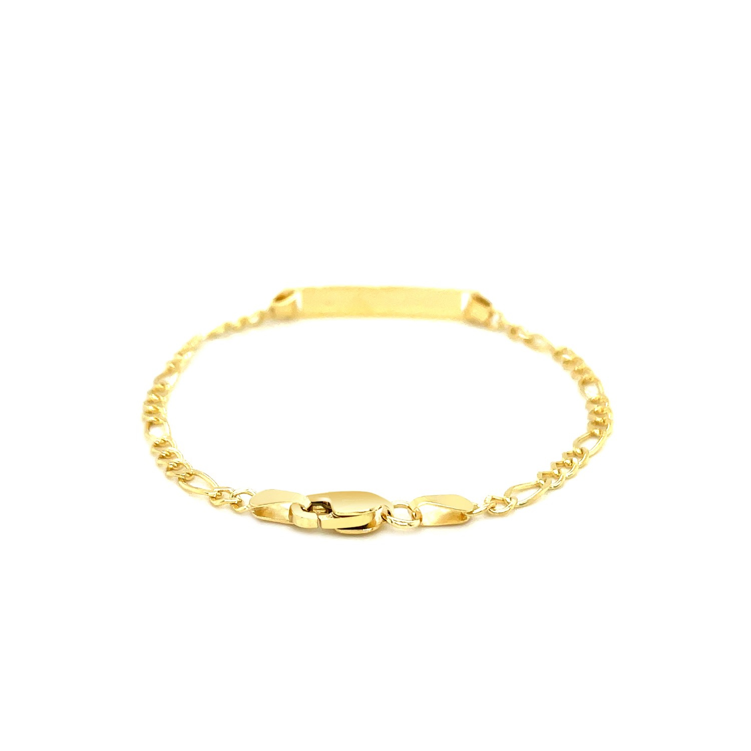 Bracelet d'identité pour enfants à maillons Figaro en or jaune 14K ct