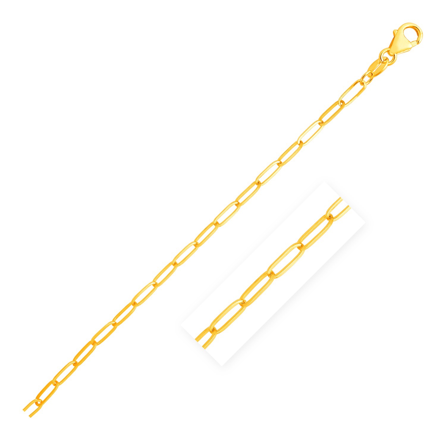 Bracelet en or jaune 14K ct avec trombone