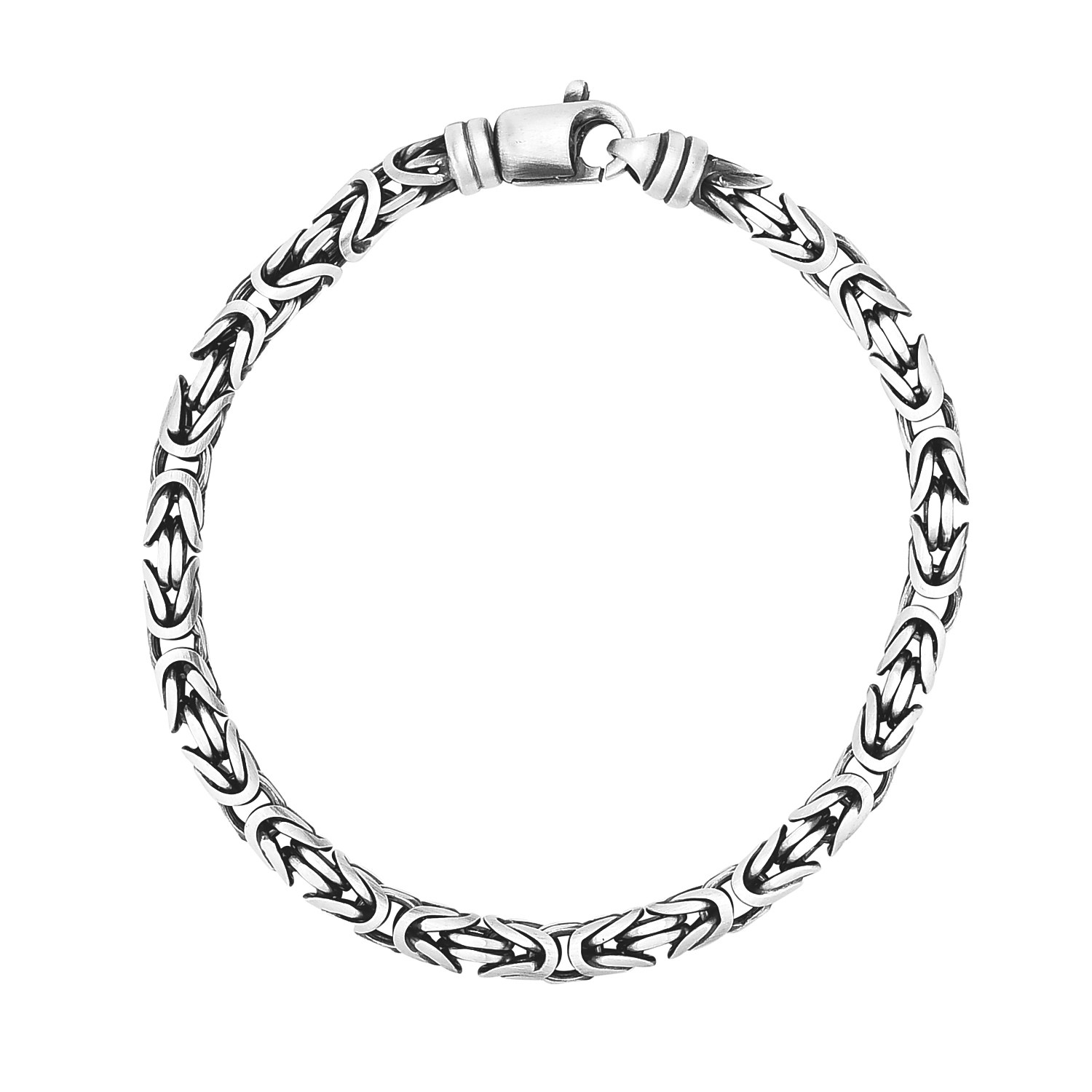 Bracelet byzantin en argent sterling au fini bronze industriel