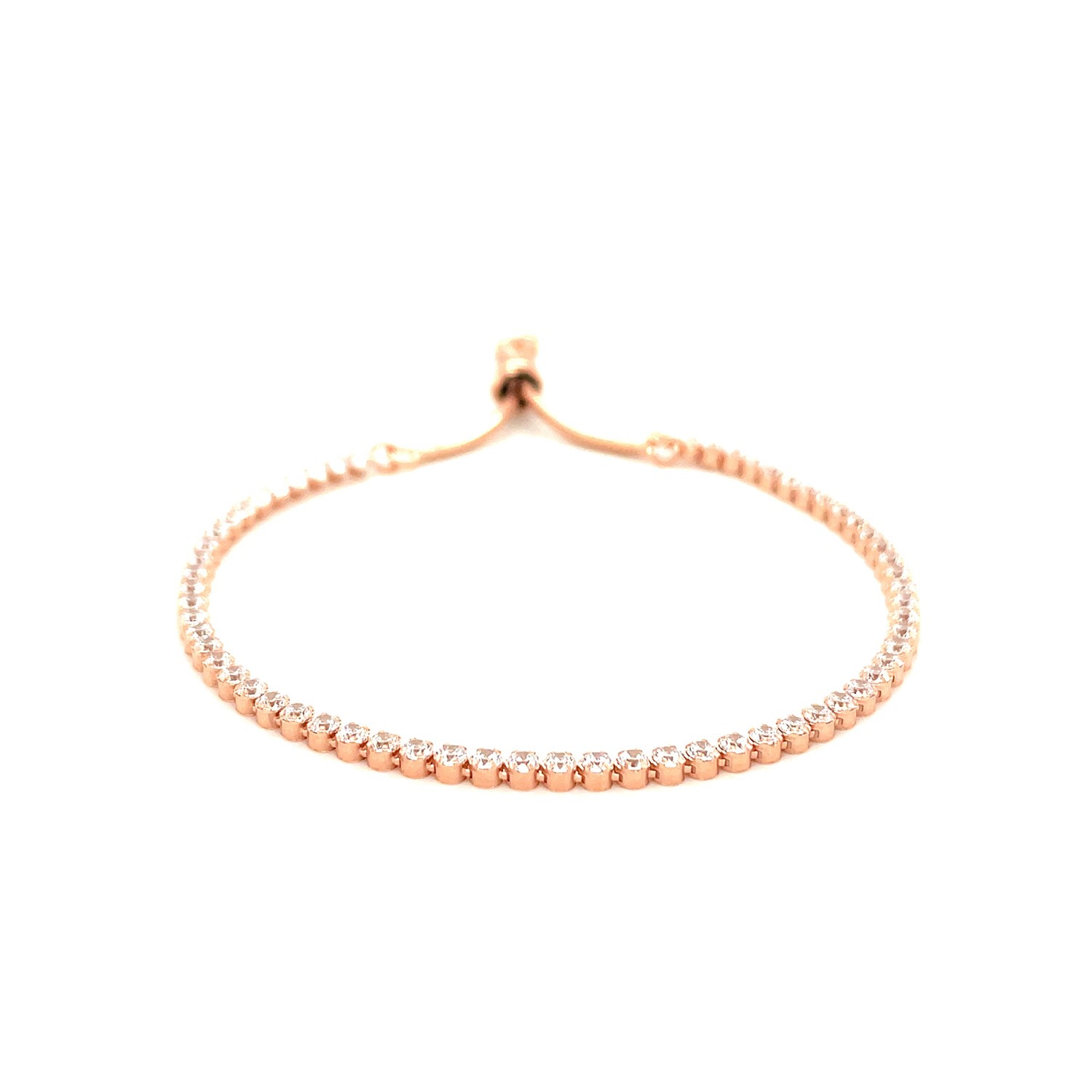 Bracelet de tennis réglable en argent sterling avec zircon cubique