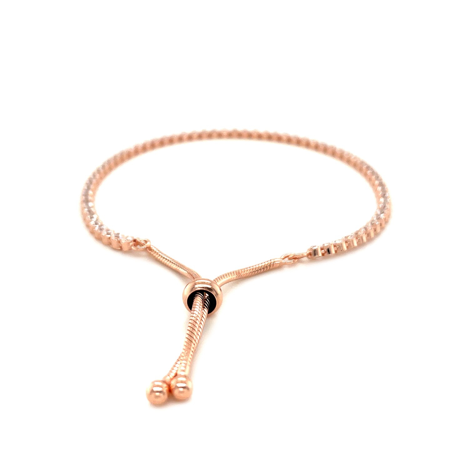 Bracelet de tennis réglable en argent sterling avec zircon cubique