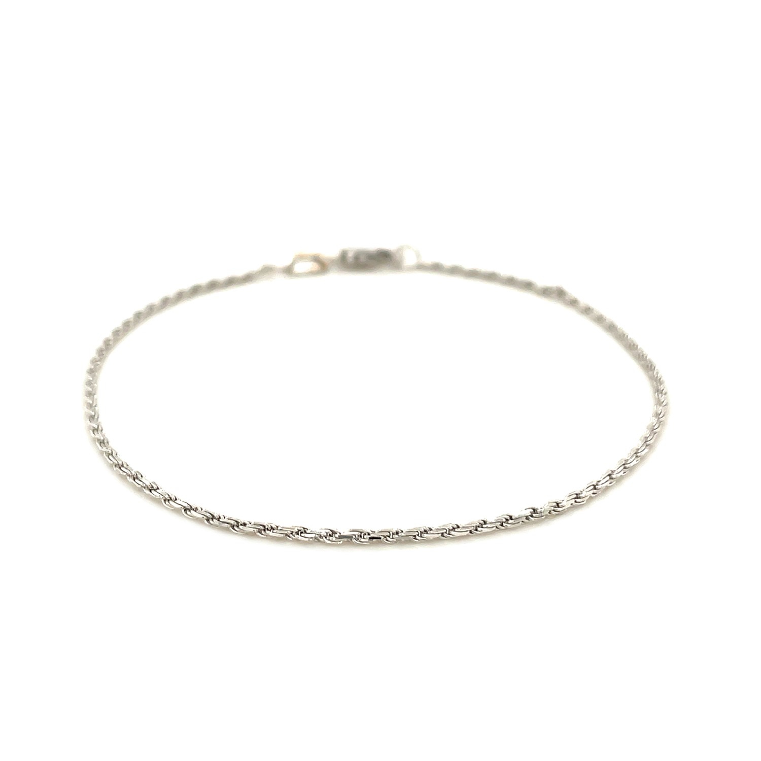 Bracelet maille corde en or blanc 14k ct à taille diamant de 2,0&nbsp;mm