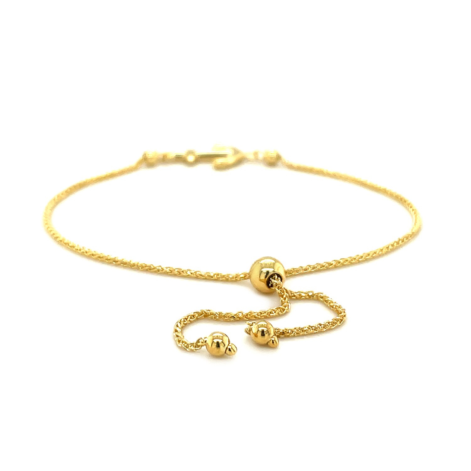 Bracelet Lariat ajustable à ancre en or jaune 14K ct