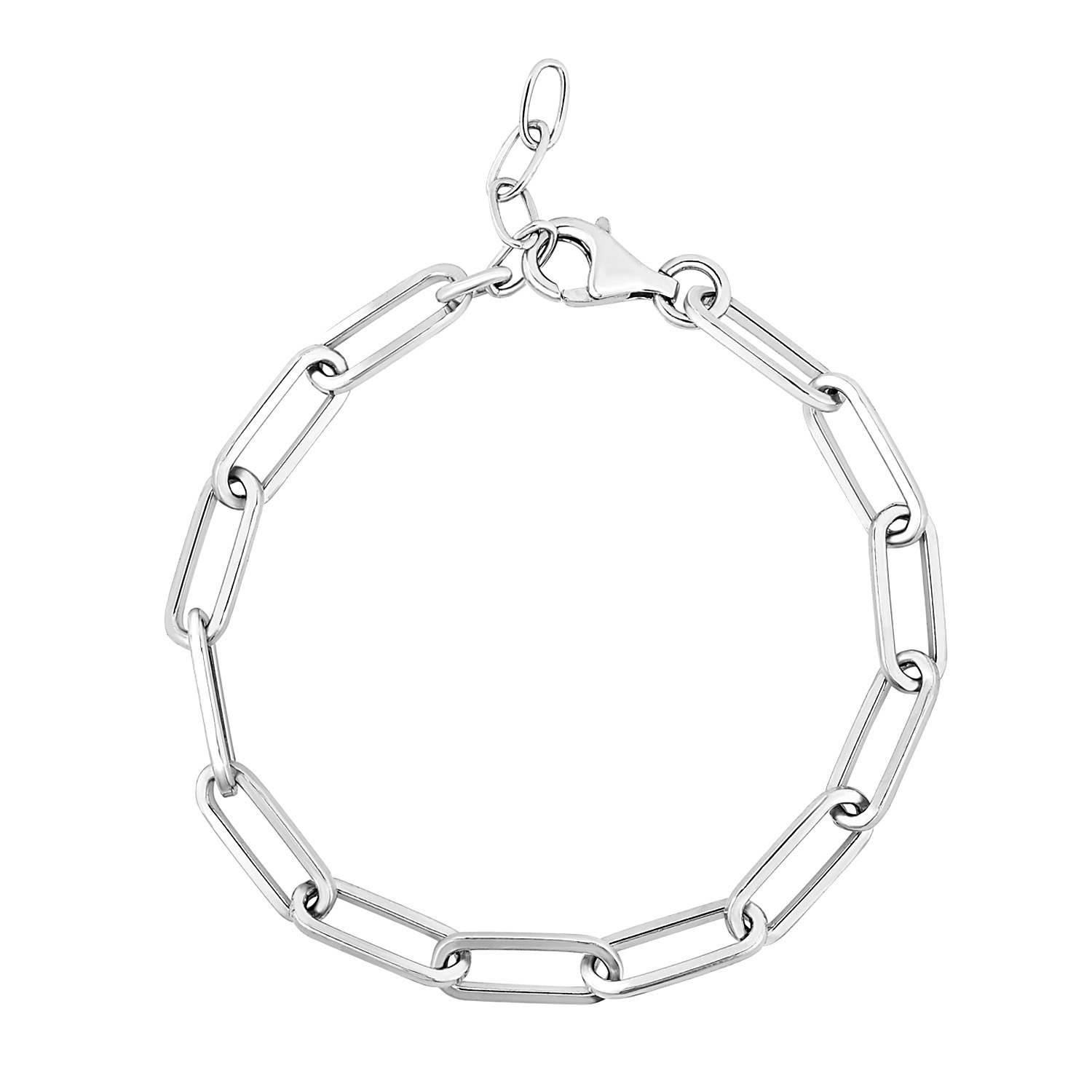 Bracelet large en forme de chaîne à trombones en argent sterling
