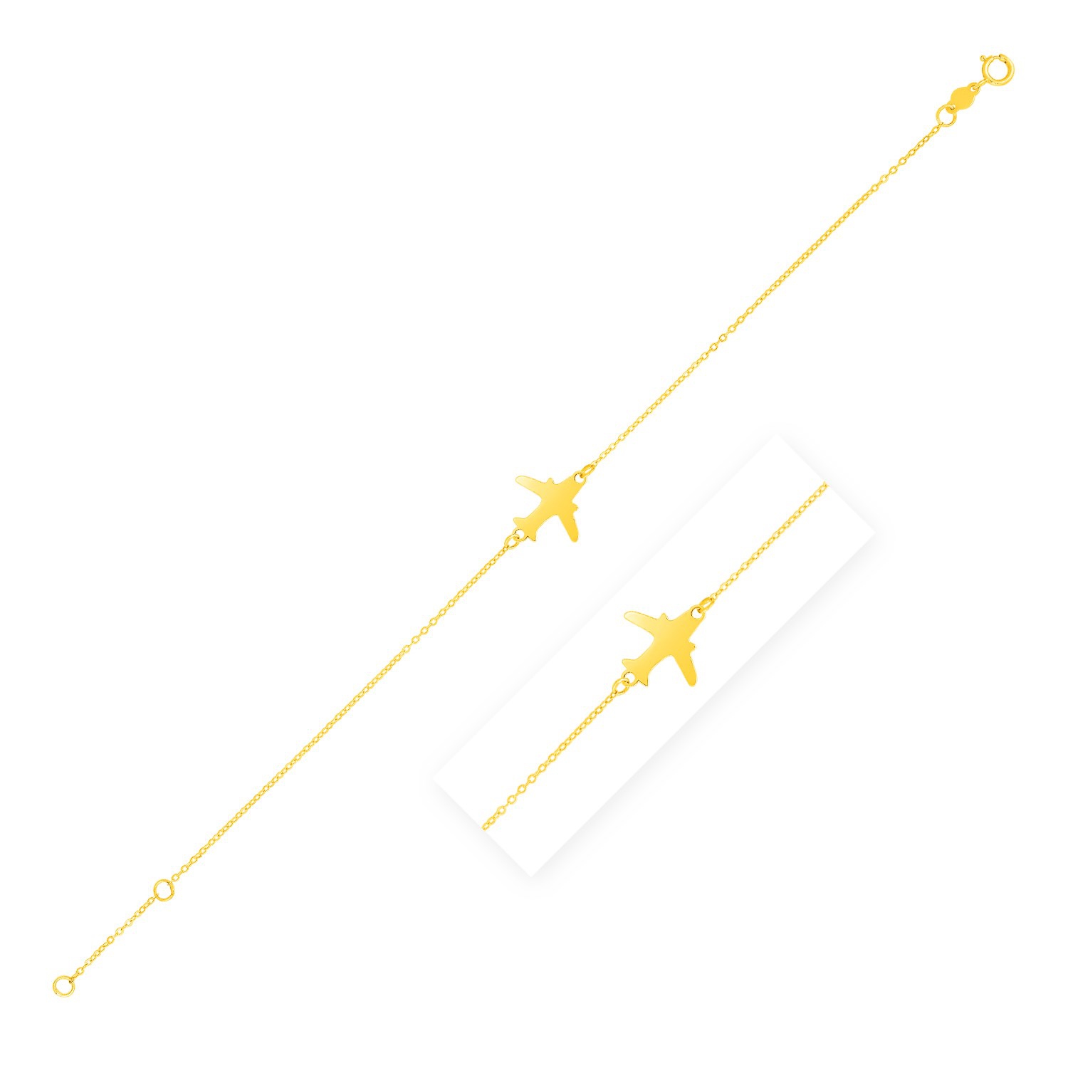 Bracelet avion en or jaune 14K ct