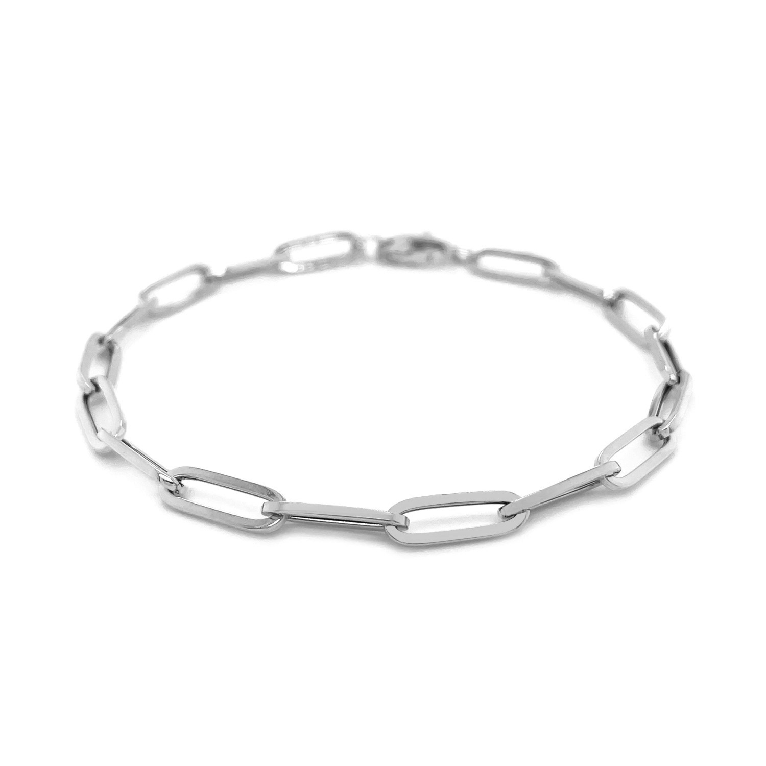 Bracelet en or blanc 14K ct avec trombone audacieux
