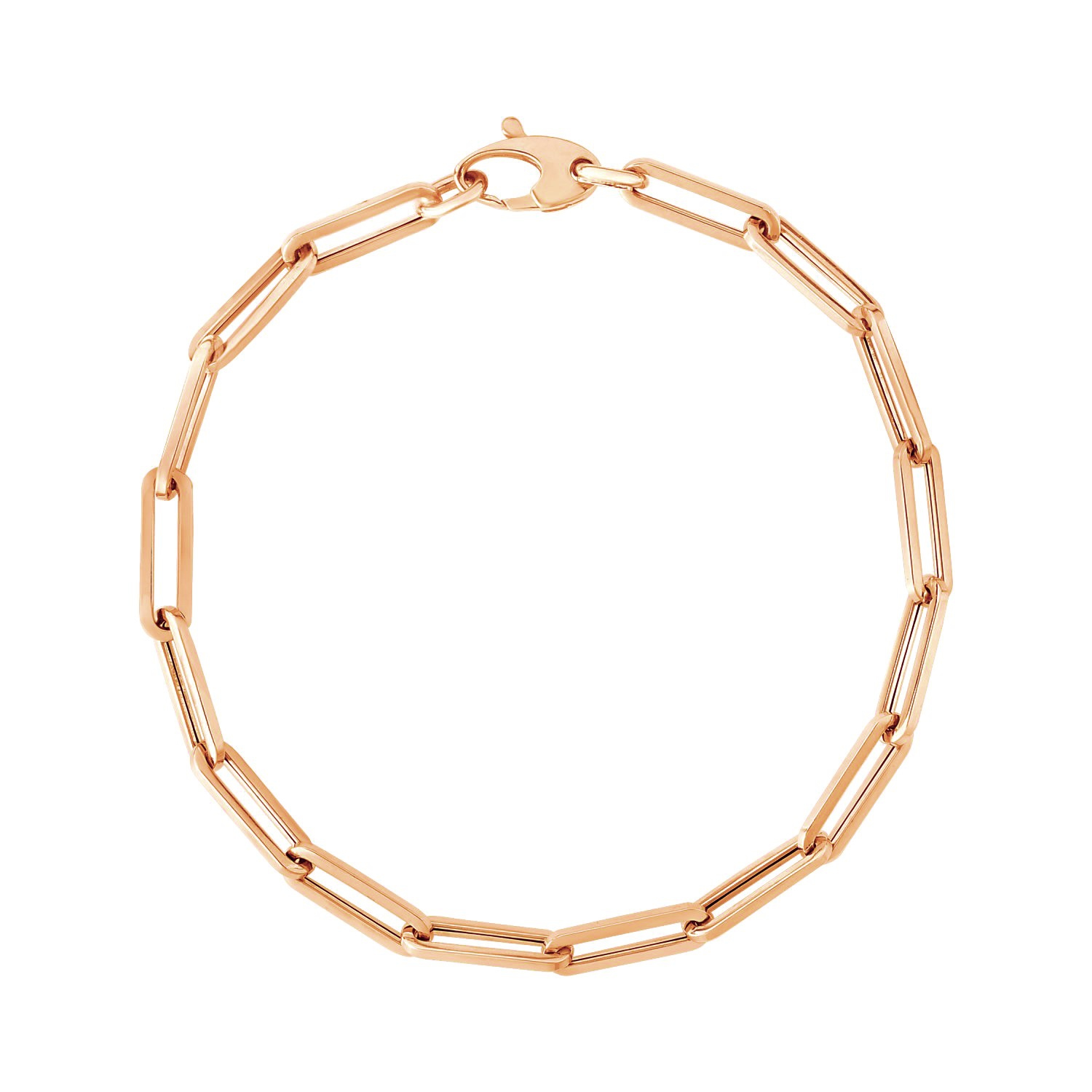 Bracelet en chaîne à trombones rose doré de 14K mm