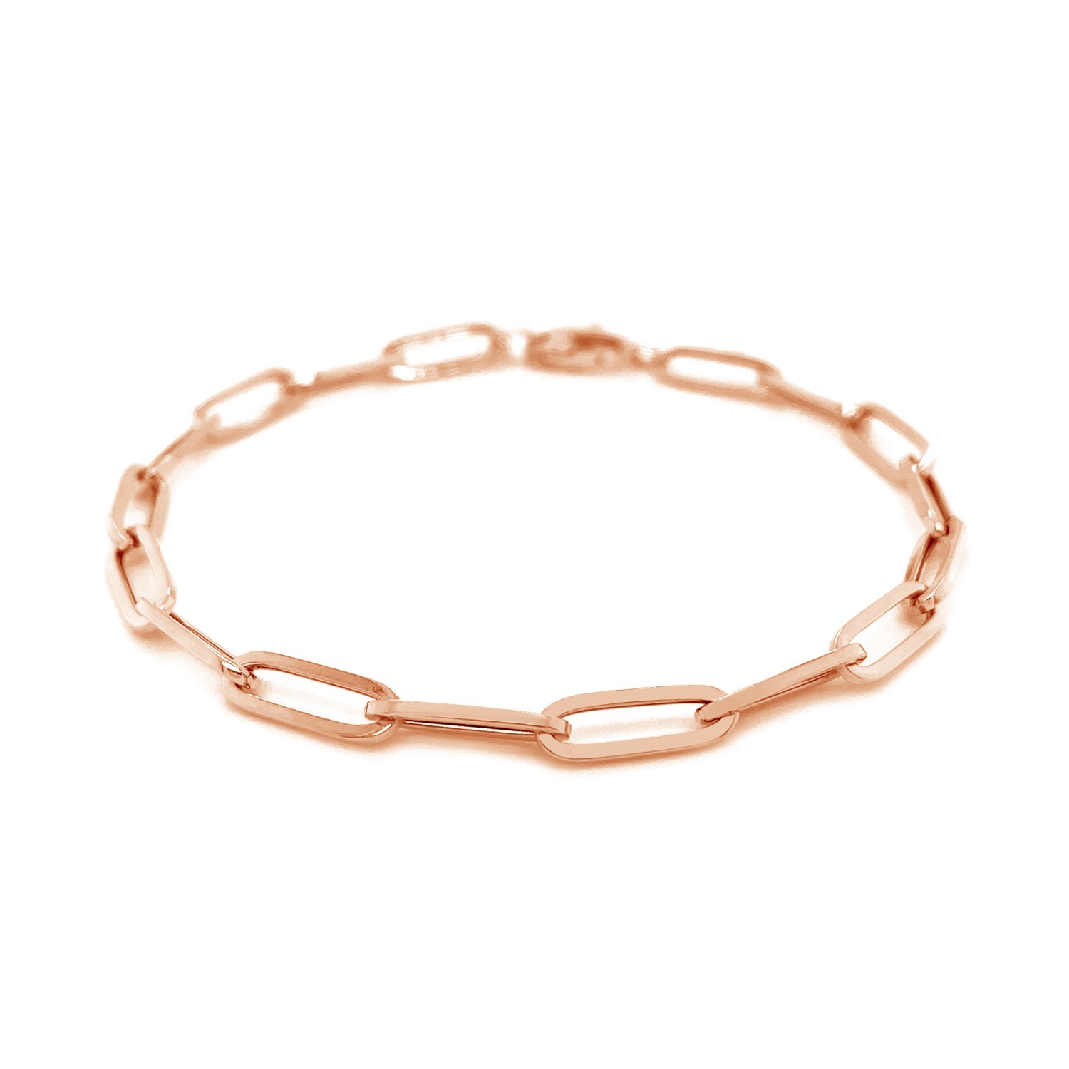Bracelet en chaîne à trombones rose doré de 14K mm