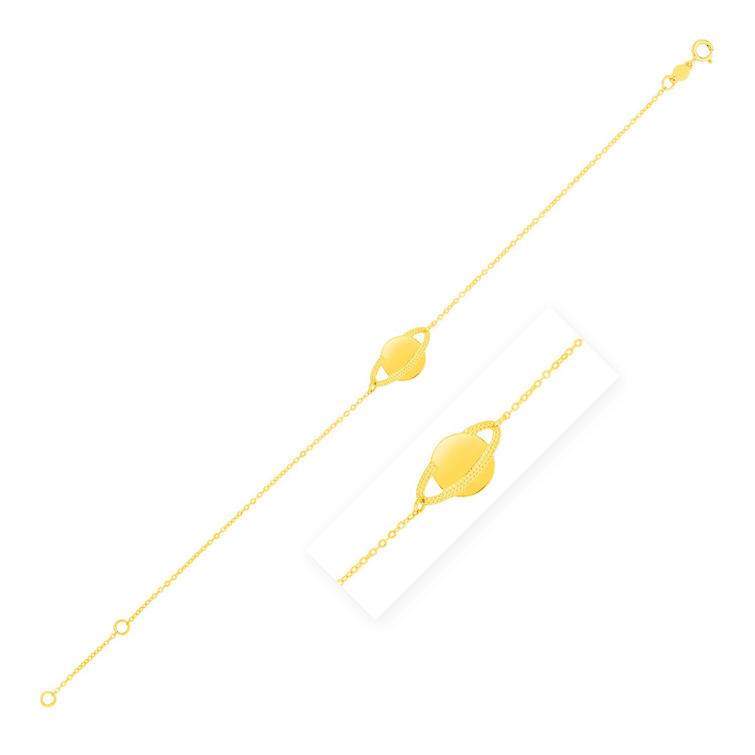 Bracelet Saturn en or jaune 14K ct