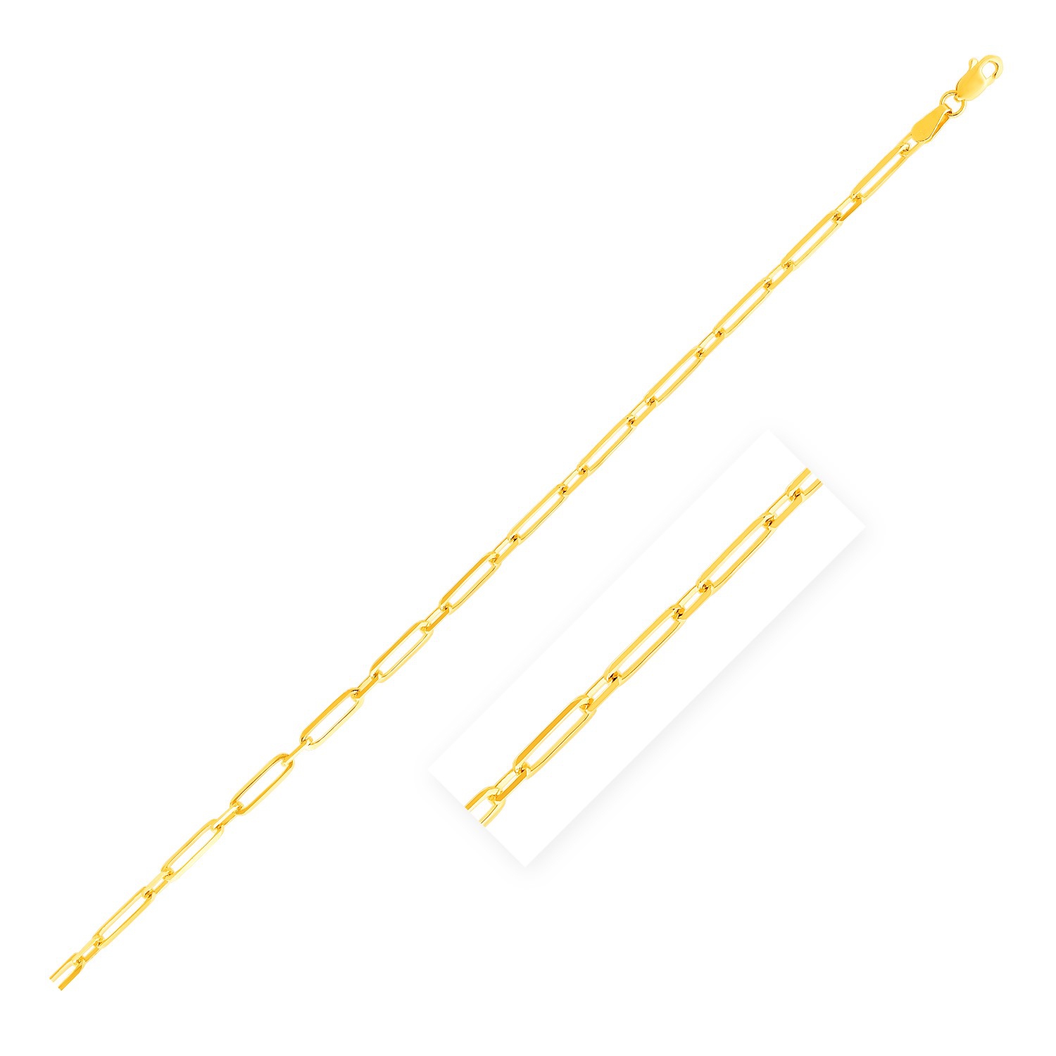Bracelet en papier alterné en or jaune 14K ct