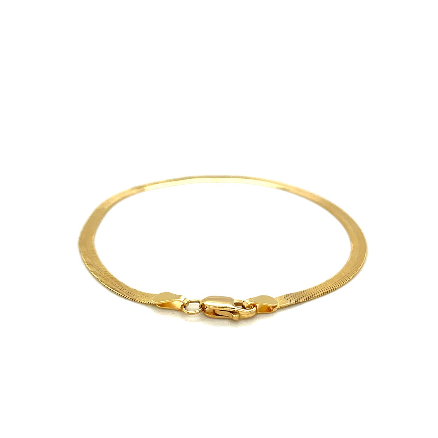 Bracelet à chevrons en or jaune Super Flex de 14k ct d'3,0 mm
