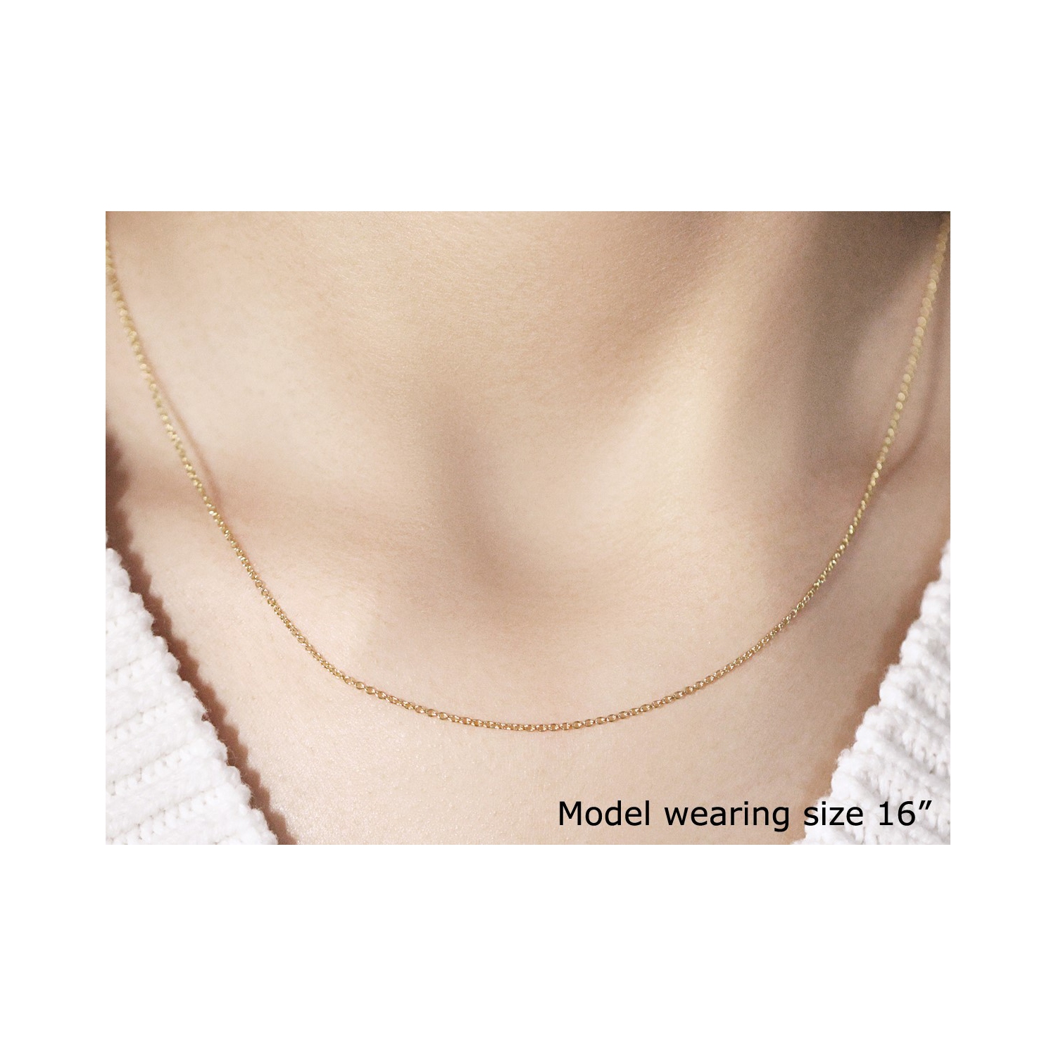 14k Yellow Gold Round Cable Link Chain 1.1mm