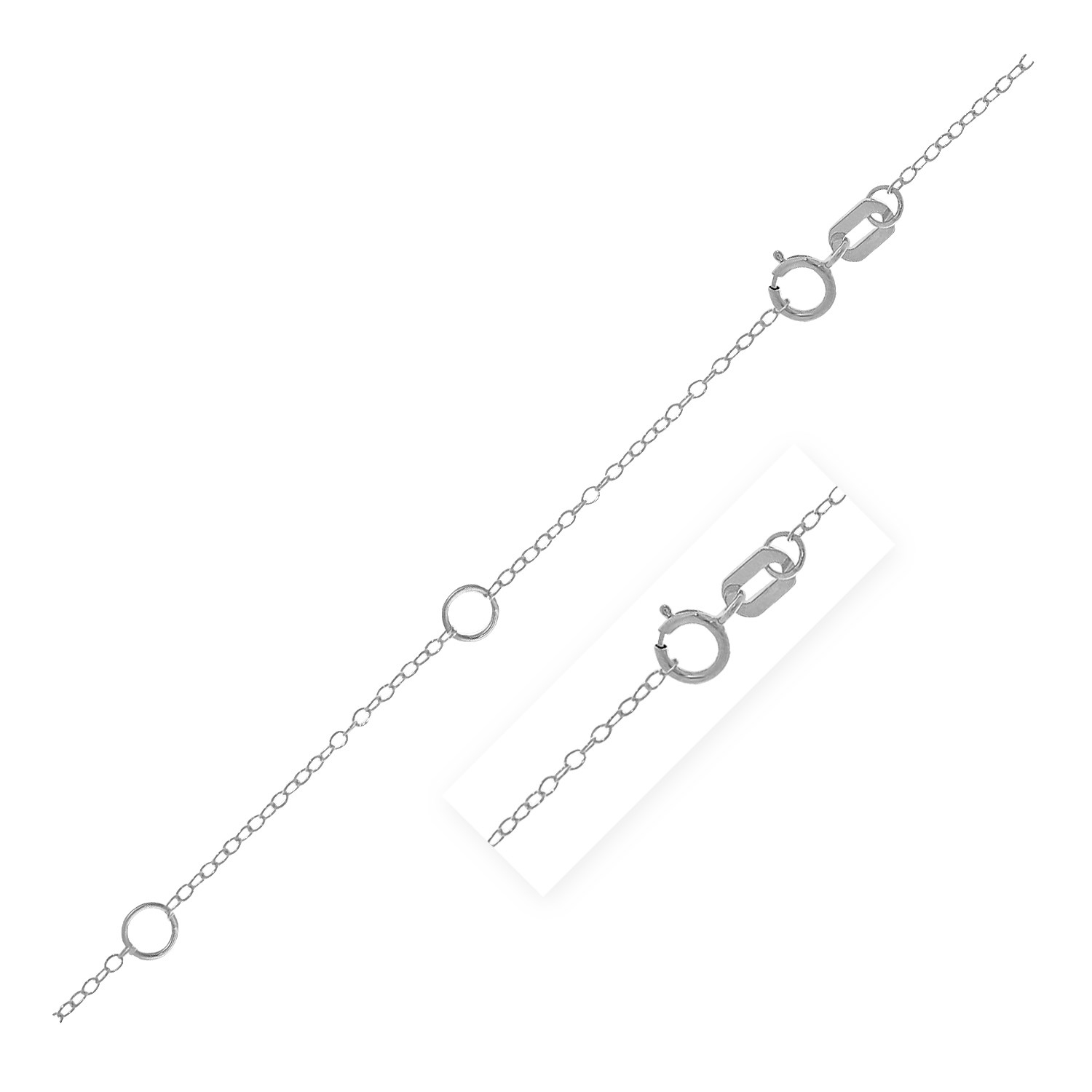Double Extendable Piatto Chain in 14k White Gold