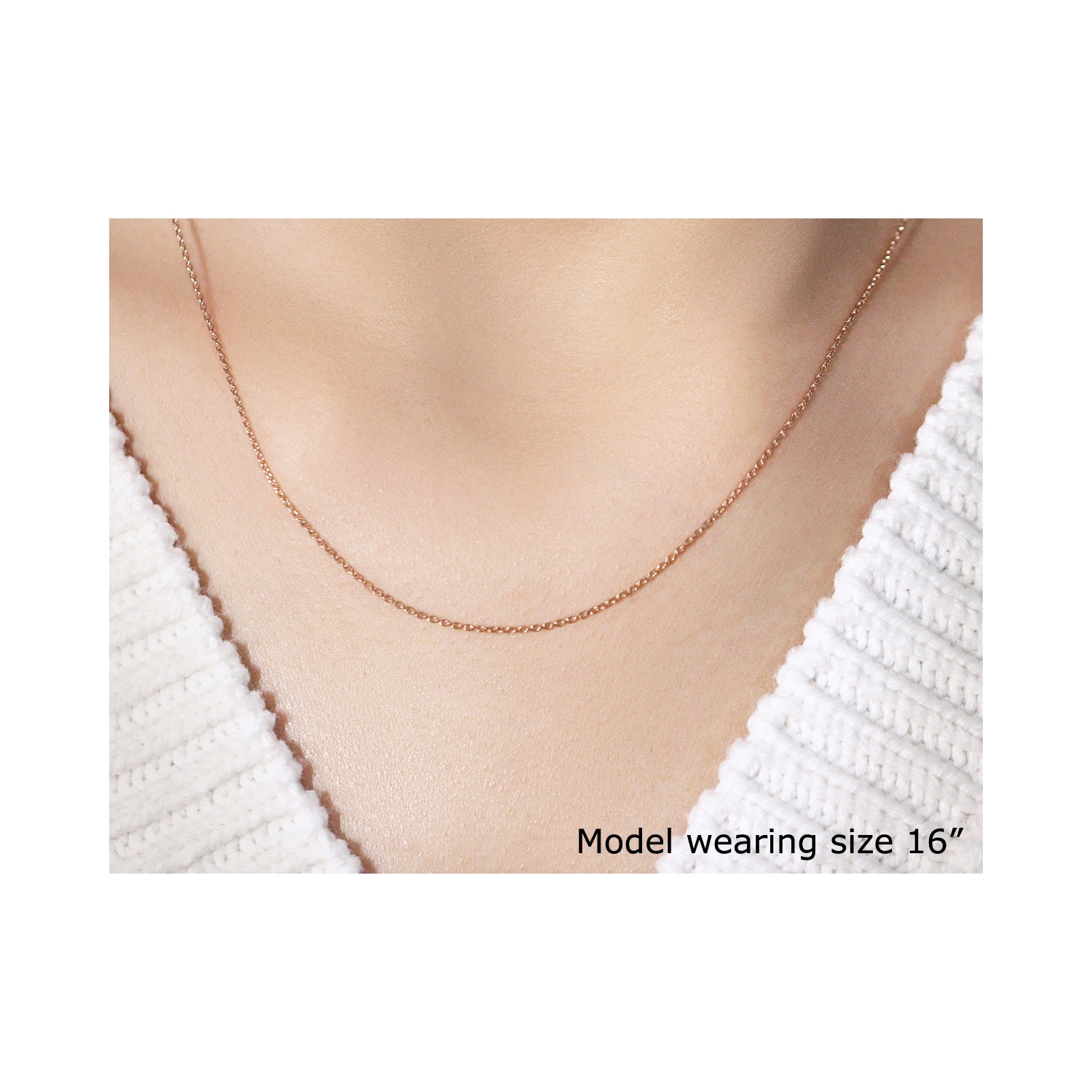 14k Rose Gold Round Cable Link Chain 0.7mm