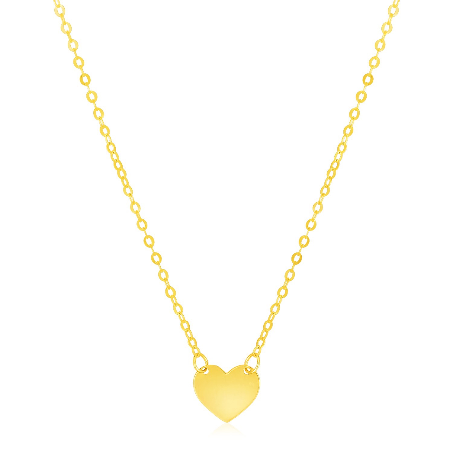 14k Yellow Gold Polished Mini Heart Necklace