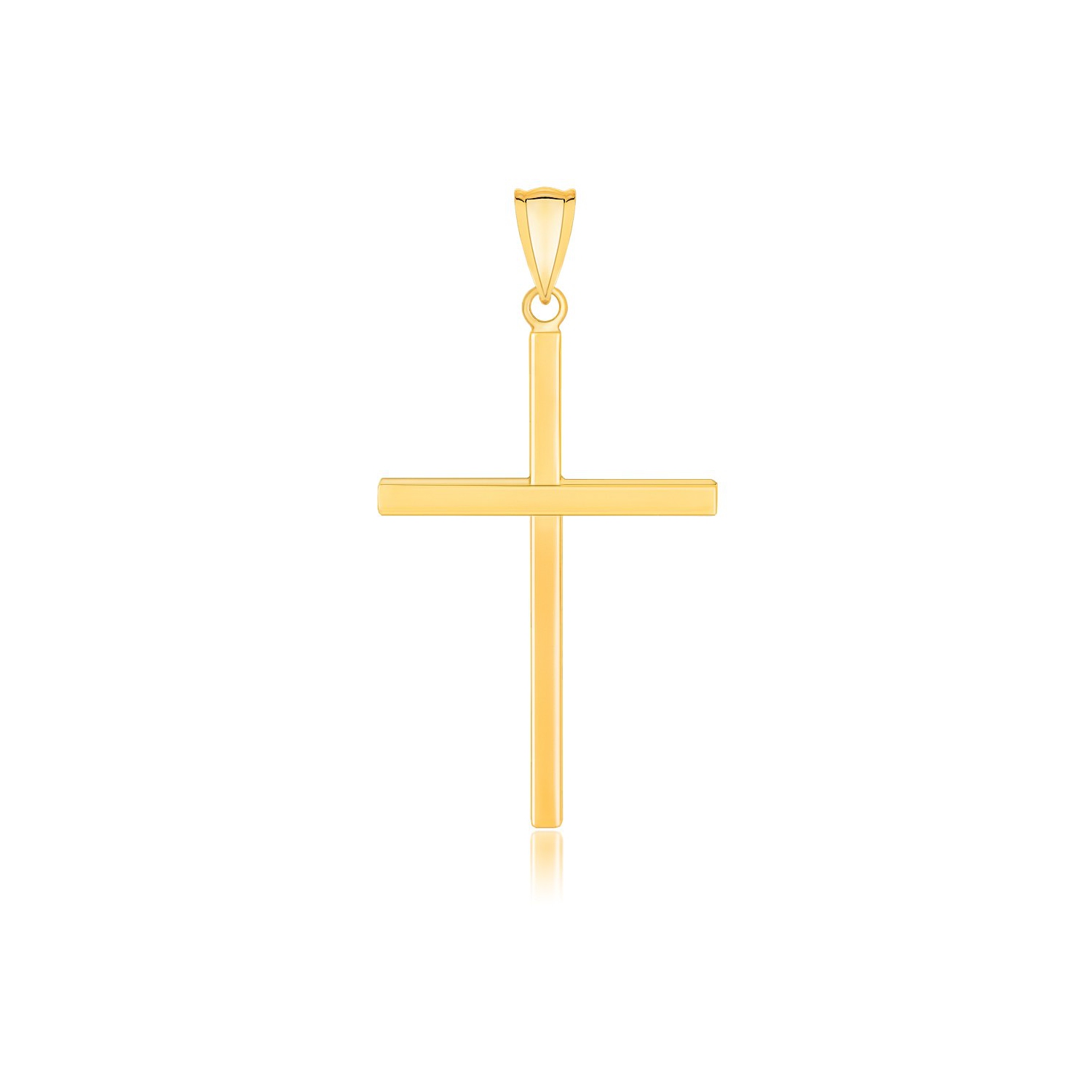 14k Yellow Gold Polished Flat Cross Pendant