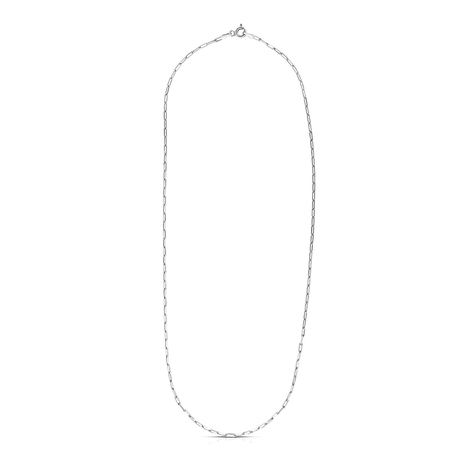 Sterling Silver Rhodium Plated Paperclip Chain