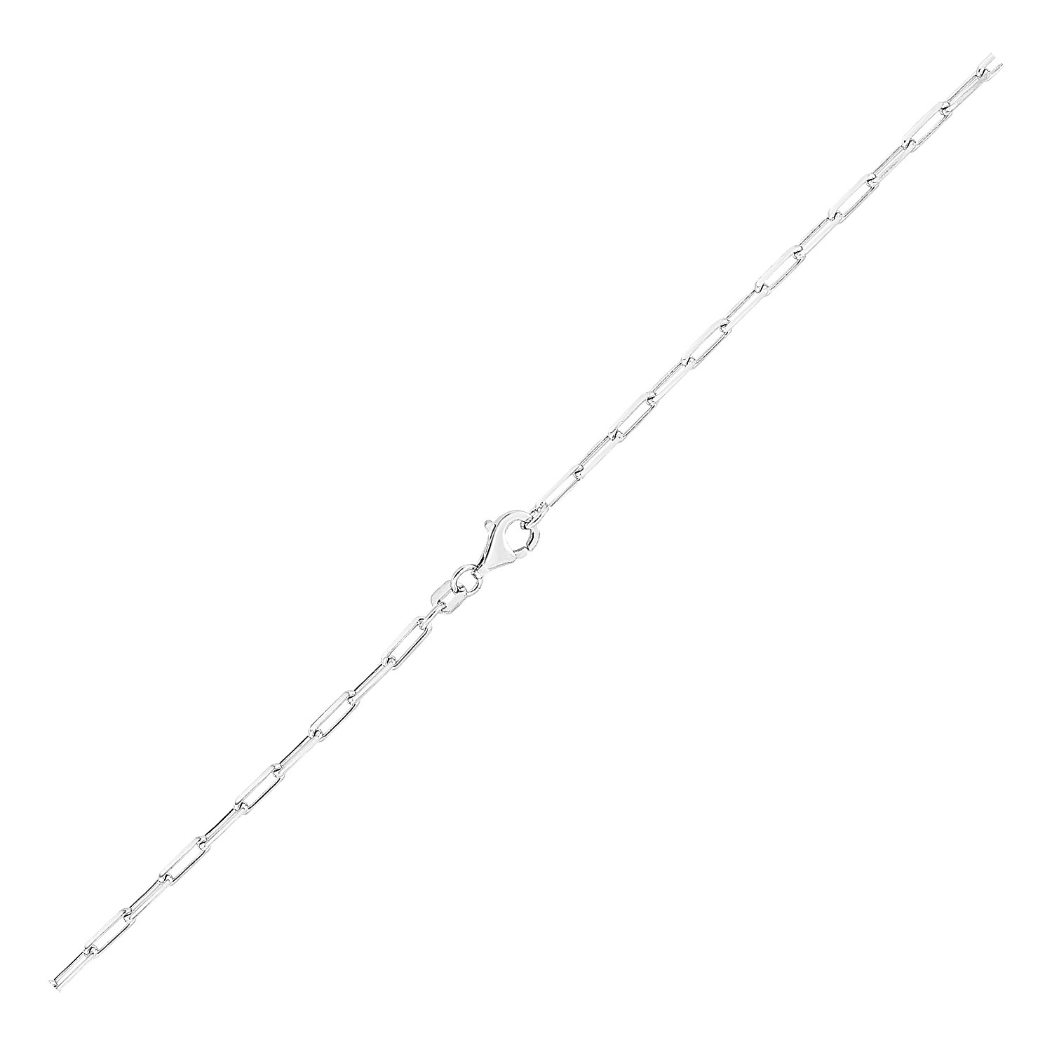 Sterling Silver Rhodium Plated Paperclip Chain