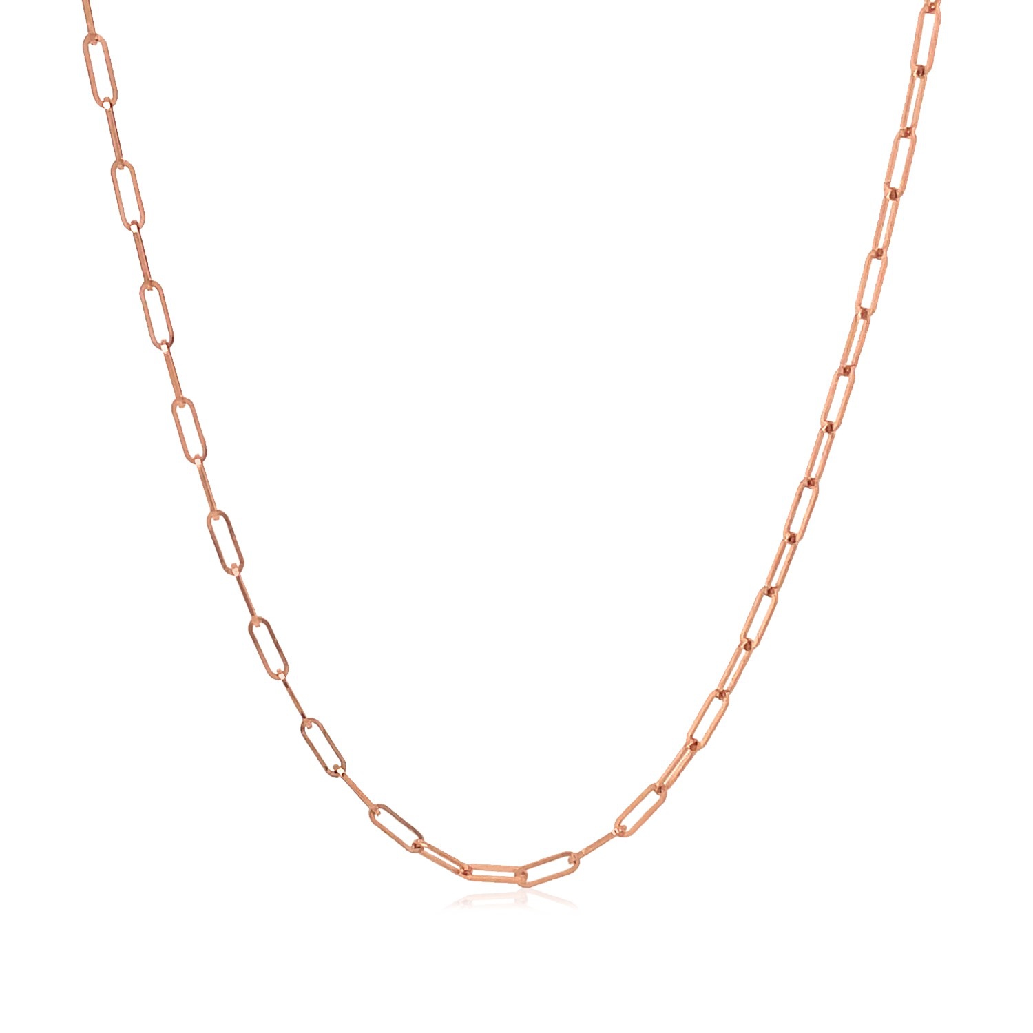 14K Rose Gold Fine Paperclip Chain