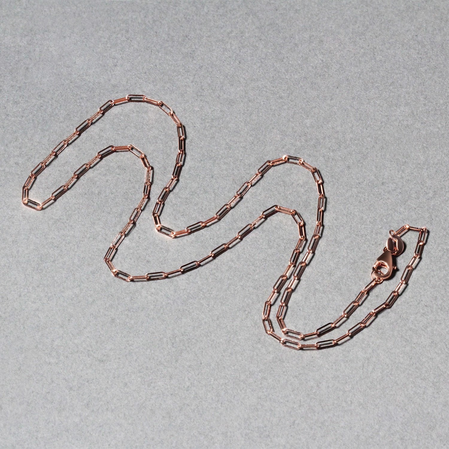 14K Rose Gold Fine Paperclip Chain