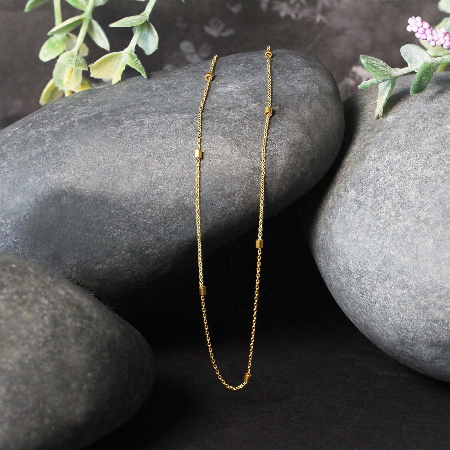 Bead Links Pendant Chain in 14k Yellow Gold