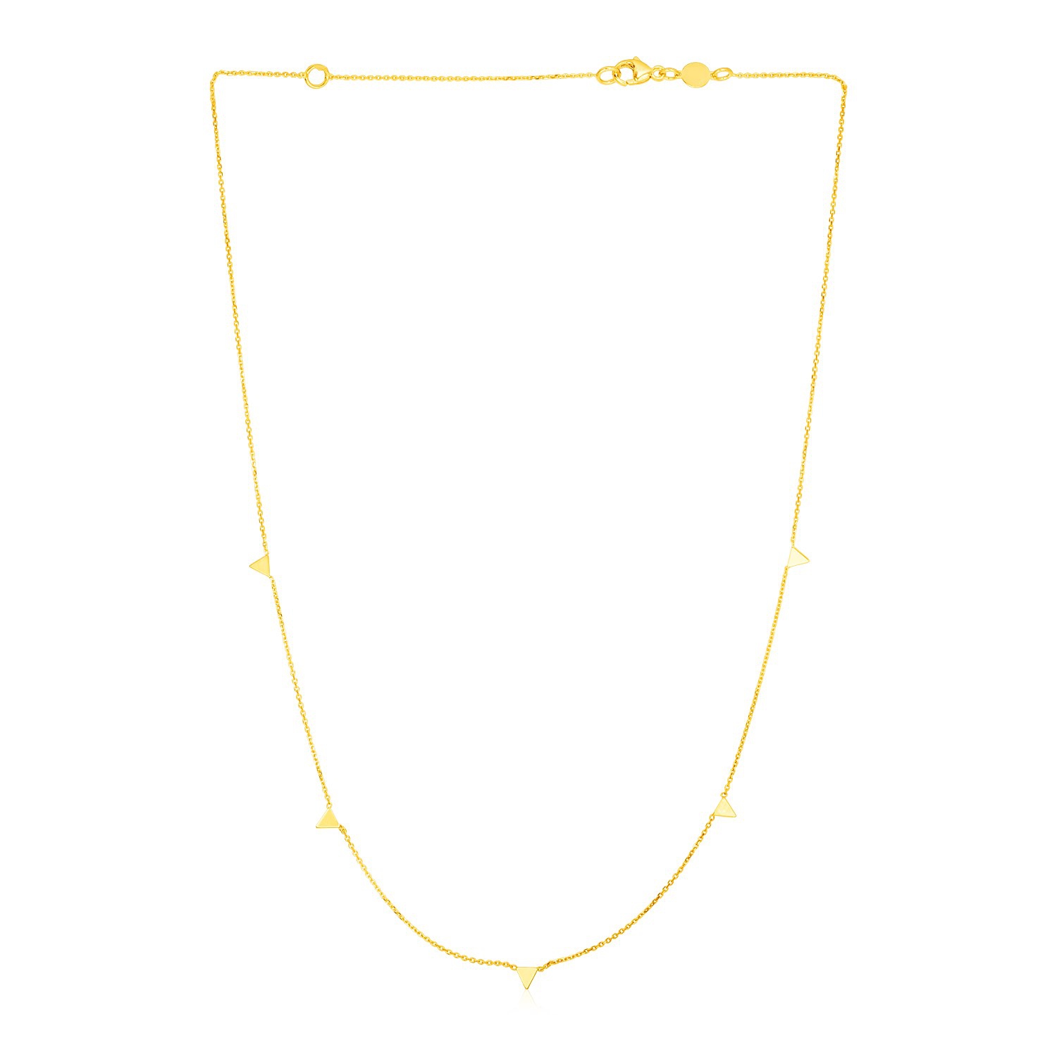14K Yellow Gold Necklace with Triangles