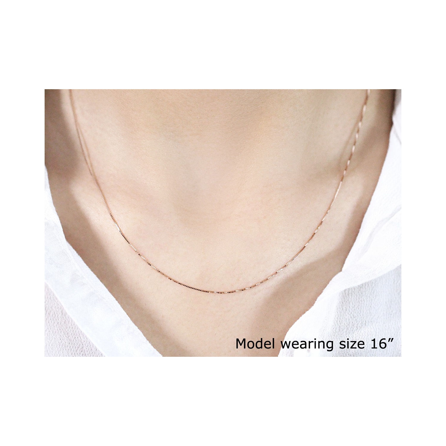 14k Rose Gold Classic Box Chain 0.6mm