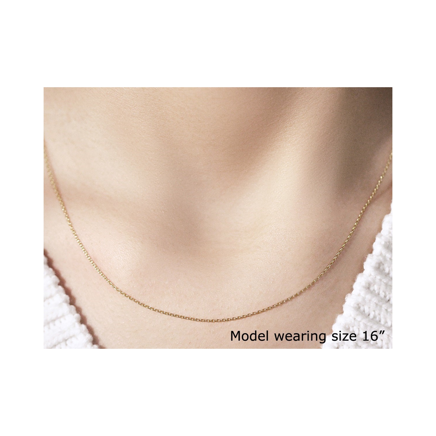 14k Yellow Gold Round Cable Link Chain 0.7mm