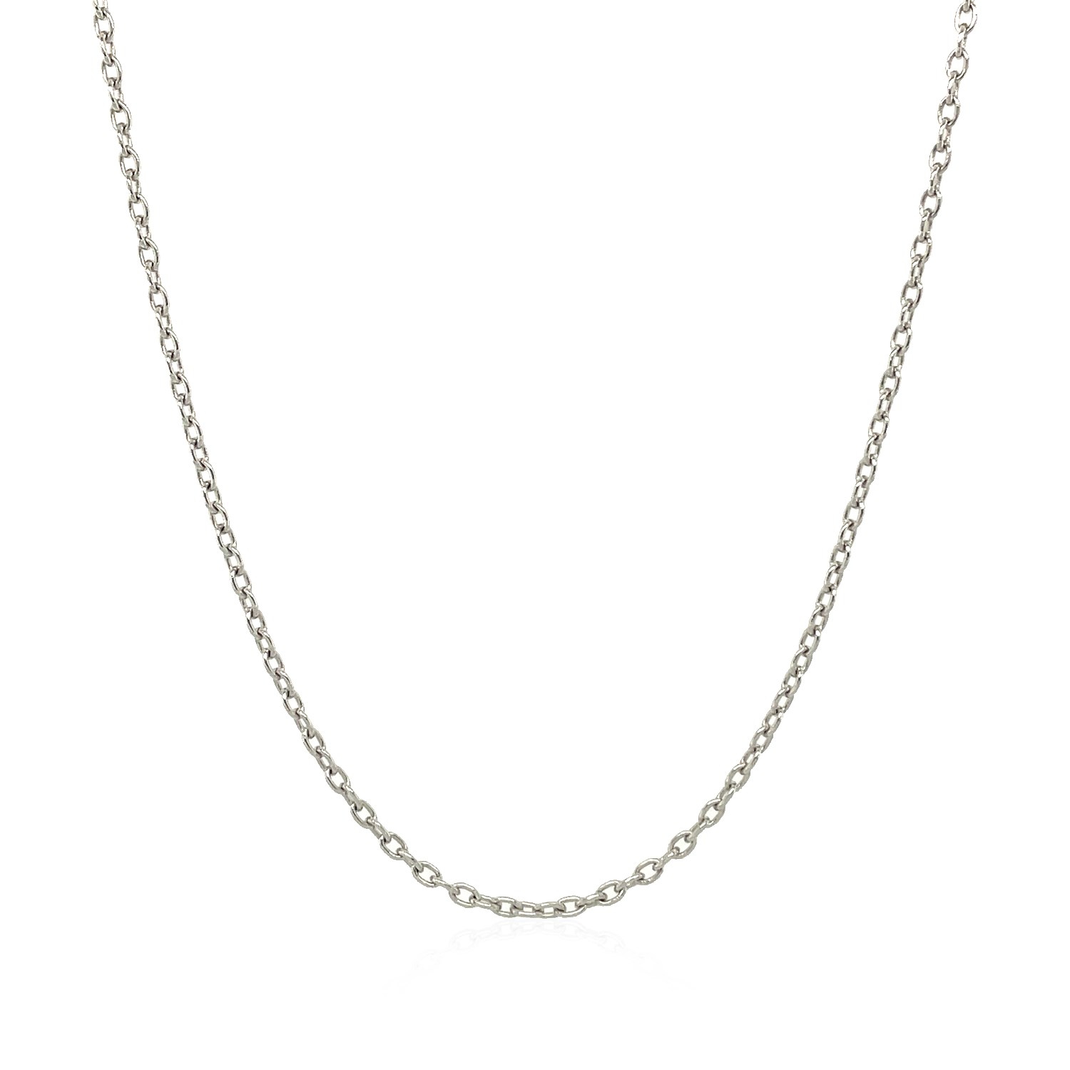 14k White Gold Round Cable Link Chain 1.5mm