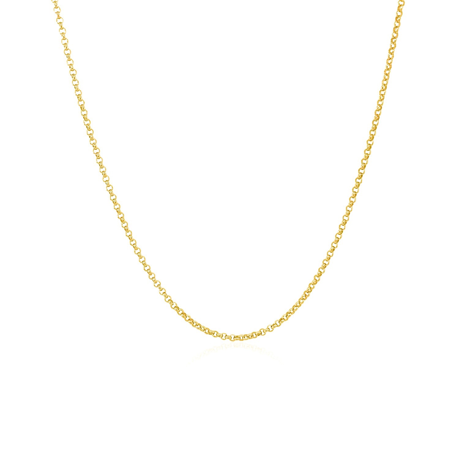 14k Yellow Gold Diamond Cut Rolo Chain 1.1mm