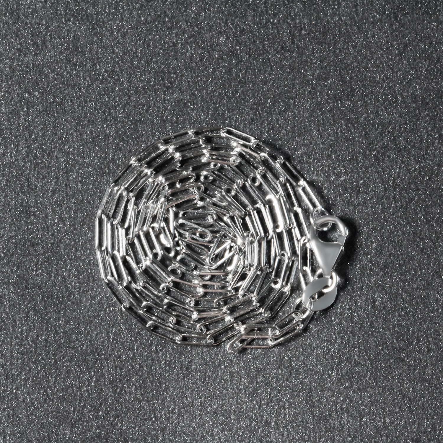 14K White Gold Fine Paperclip Chain