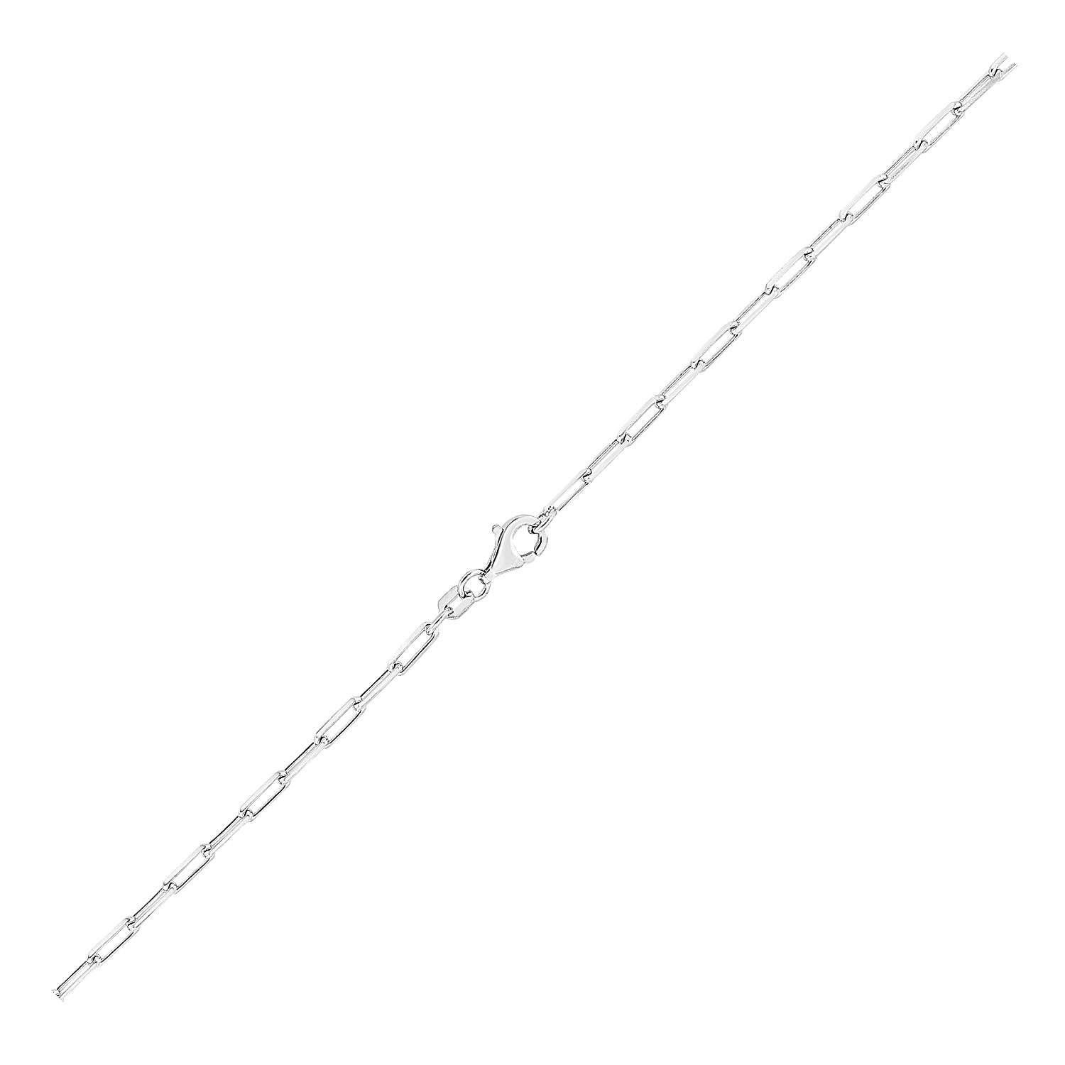Sterling Silver Rhodium Plated Paperclip Chain