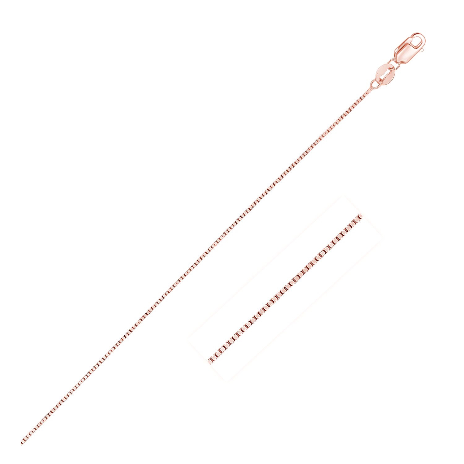 14k Rose Gold Classic Box Chain 0.4mm