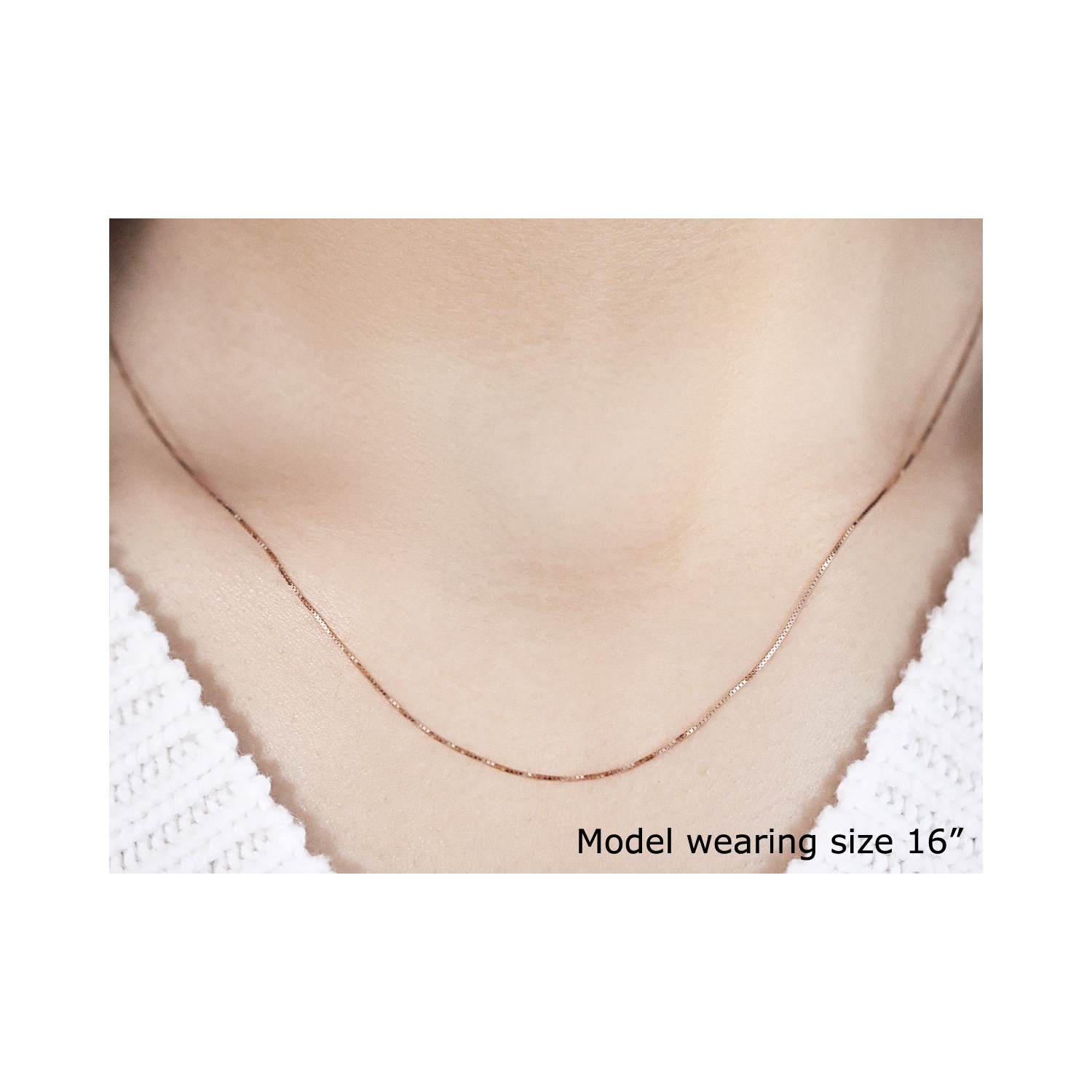 14k Rose Gold Classic Box Chain 0.4mm