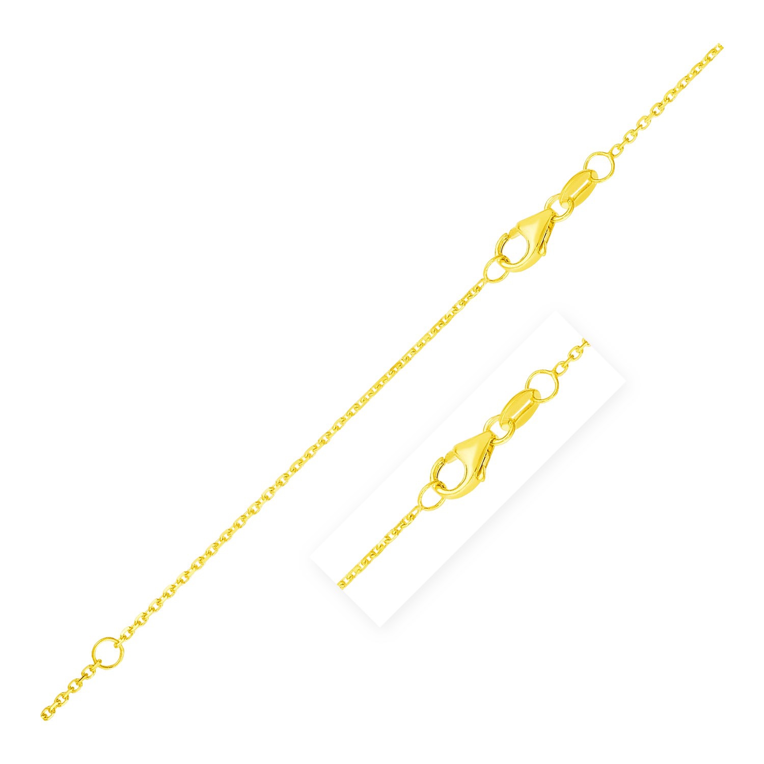 Double Extendable Diamond Cut Cable Chain in 14k Yellow Gold
