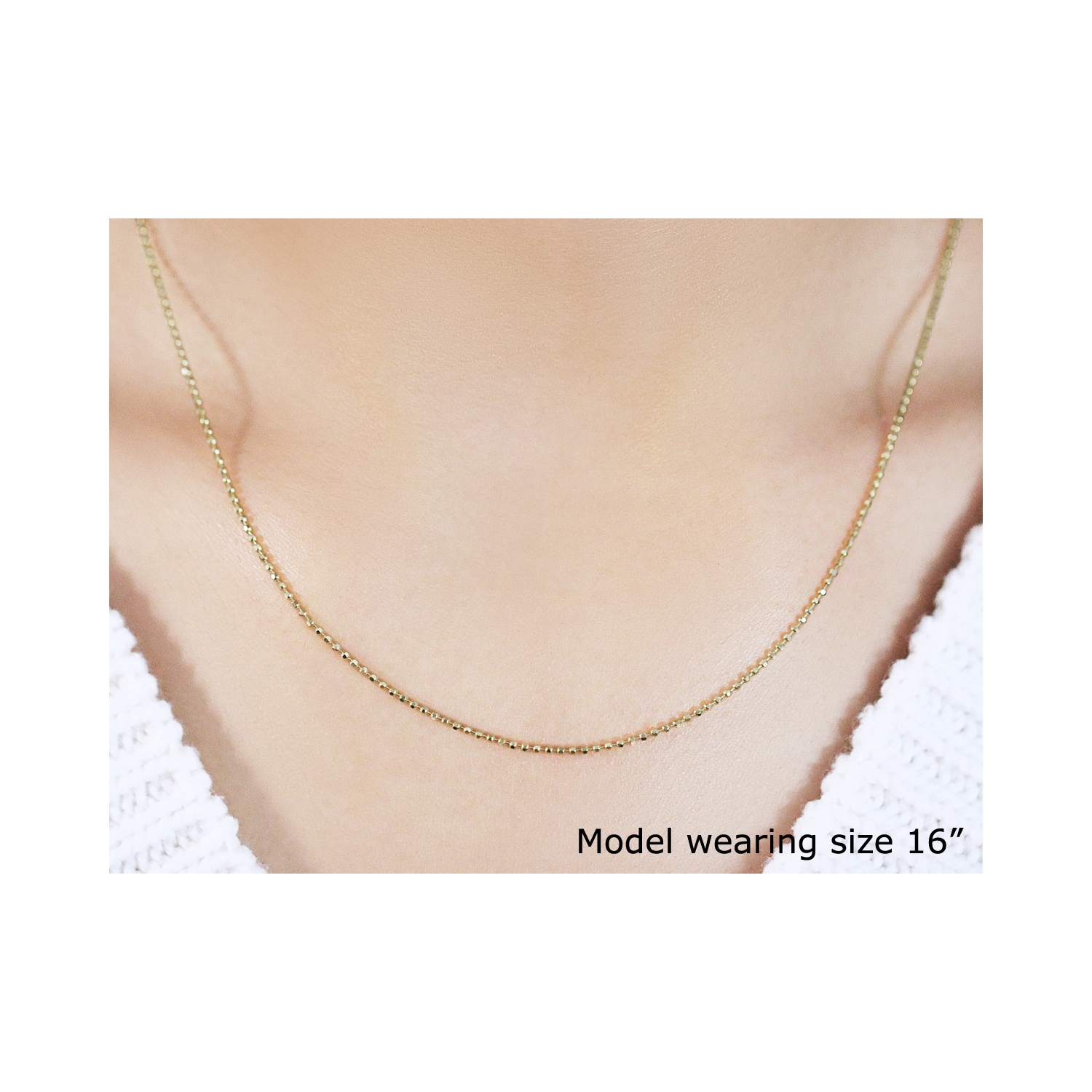 14k Yellow Gold Diamond-Cut Bead Chain 1.2mm