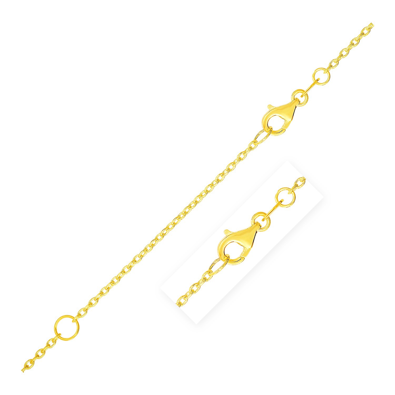 Extendable Cable Chain in 14k Yellow Gold