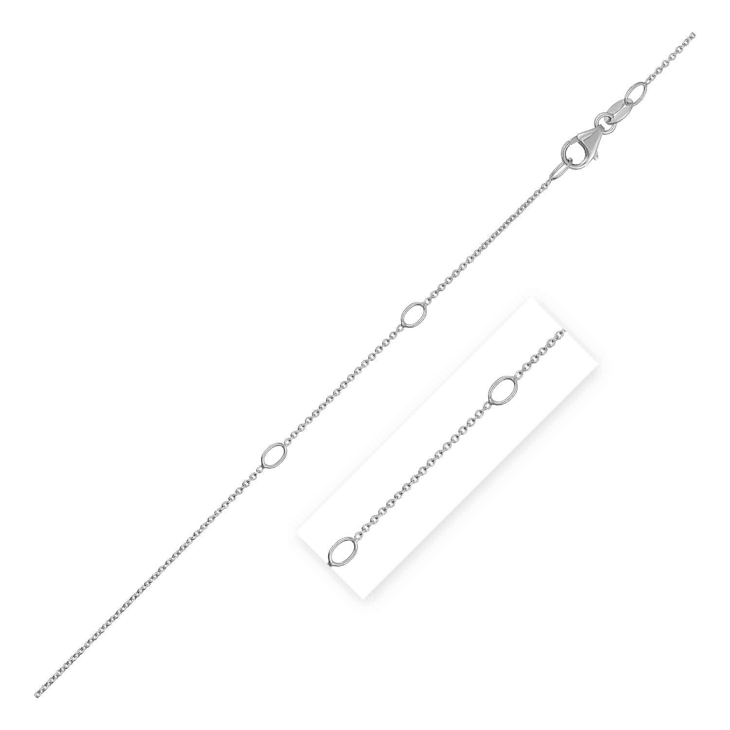 Adjustable Cable Chain in 14k White Gold