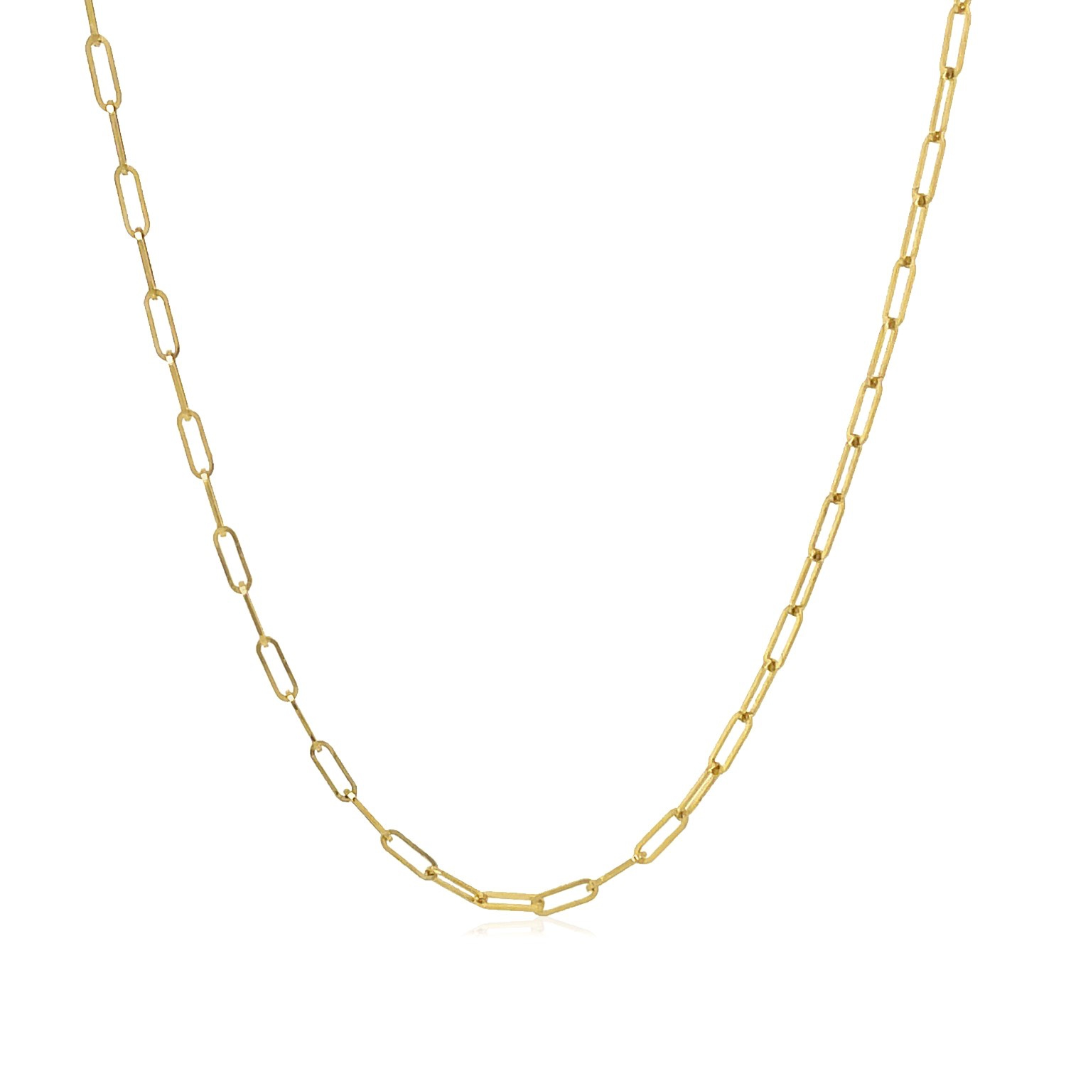14K Yellow Gold Fine Paperclip Chain