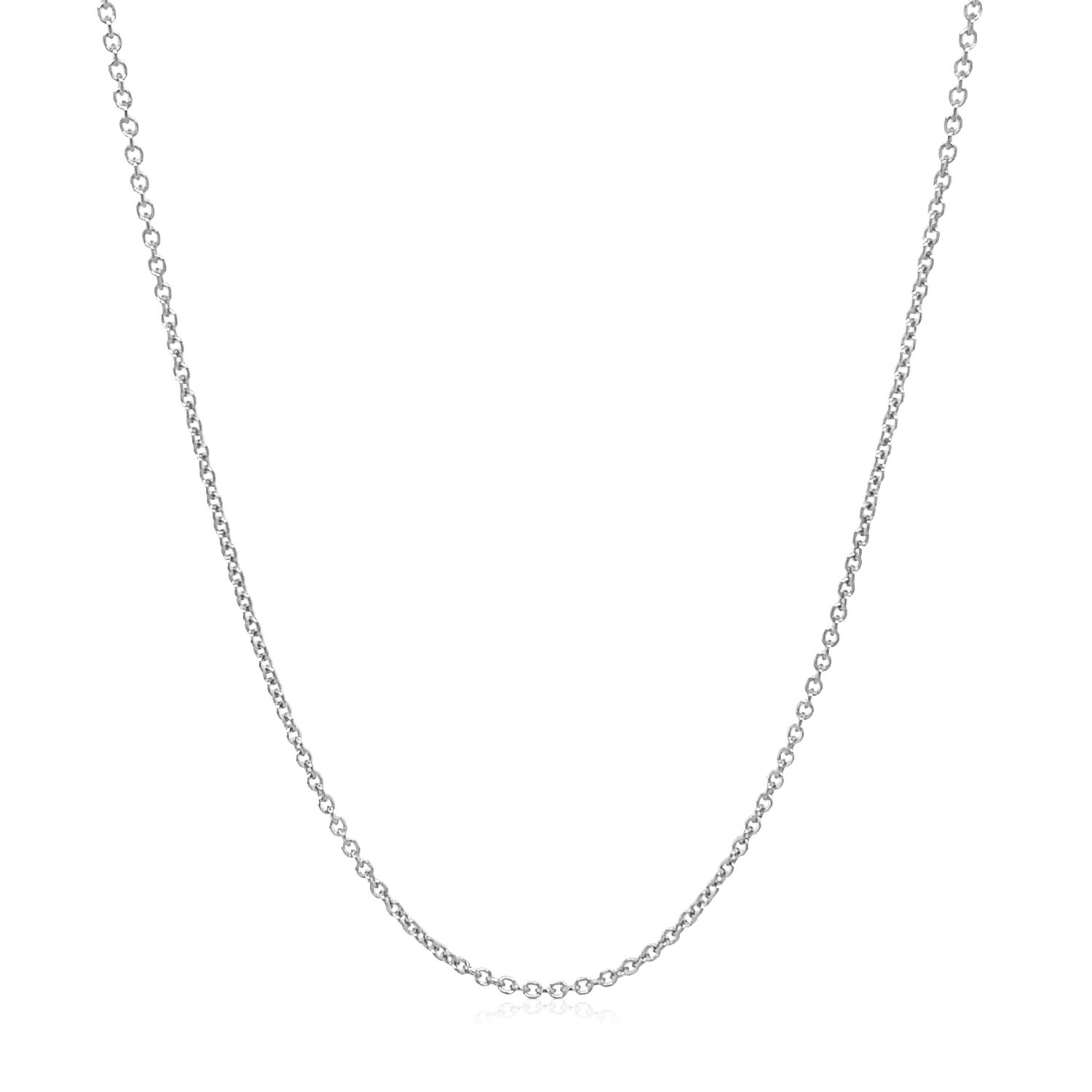 14k White Gold Round Cable Link Chain 1.2mm