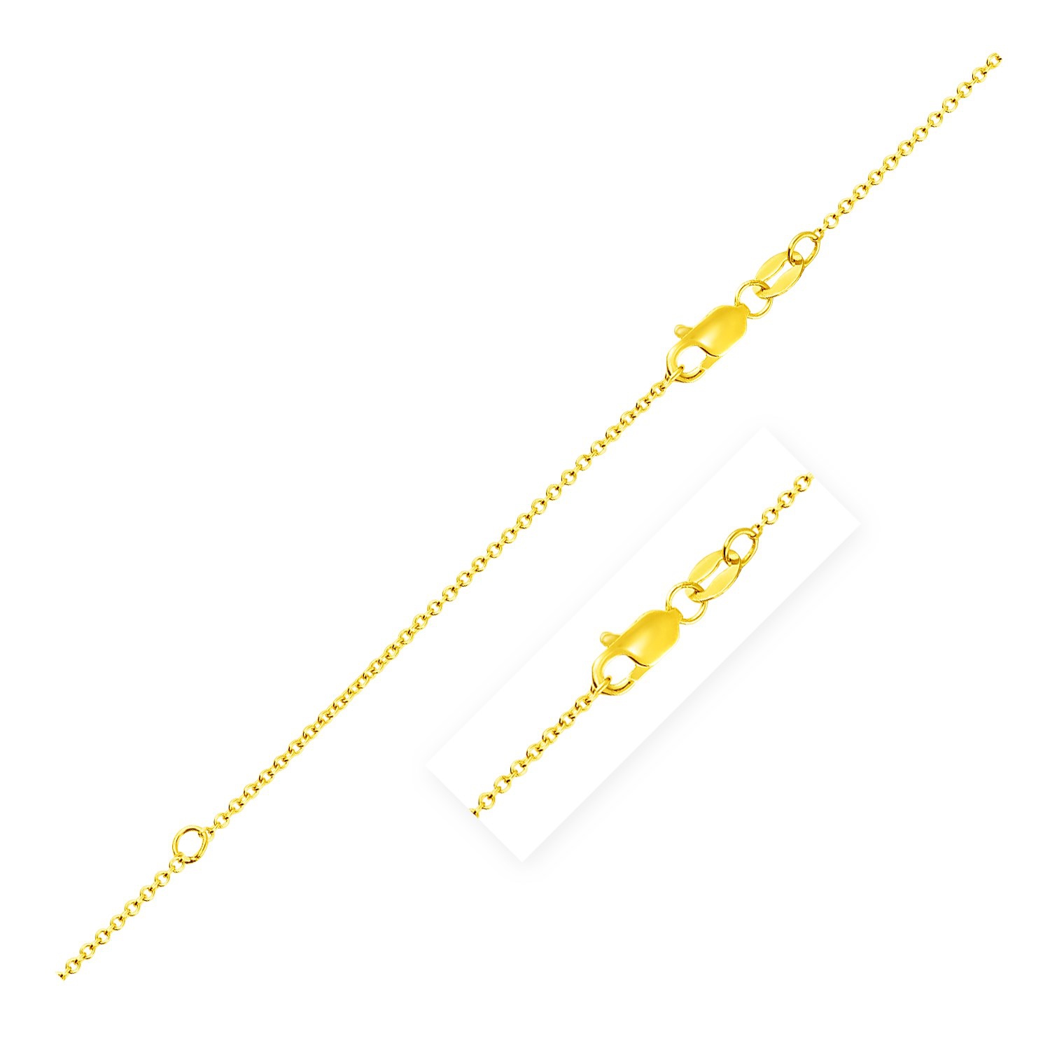 Extendable Cable Chain in 14k Yellow Gold