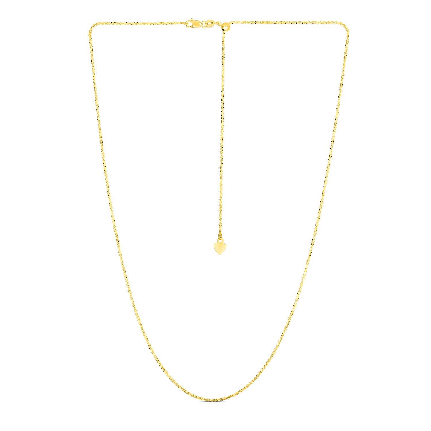14k Yellow Gold Adjustable Sparkle Chain 1.5mm