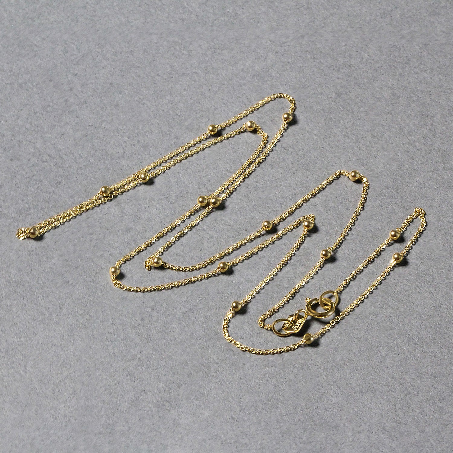 Bead Links Saturn Chain in 14k Yellow Gold