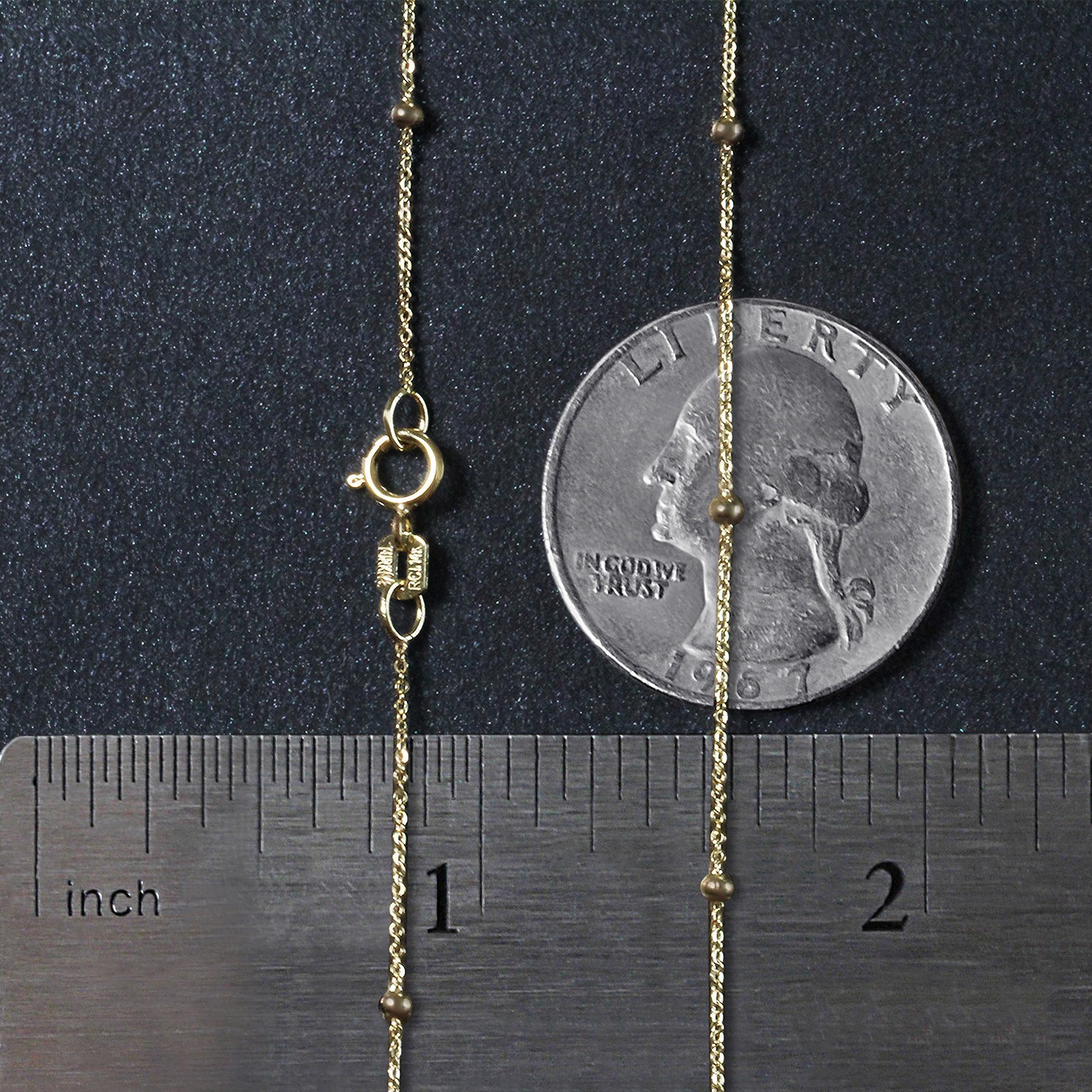 Bead Links Saturn Chain in 14k Yellow Gold