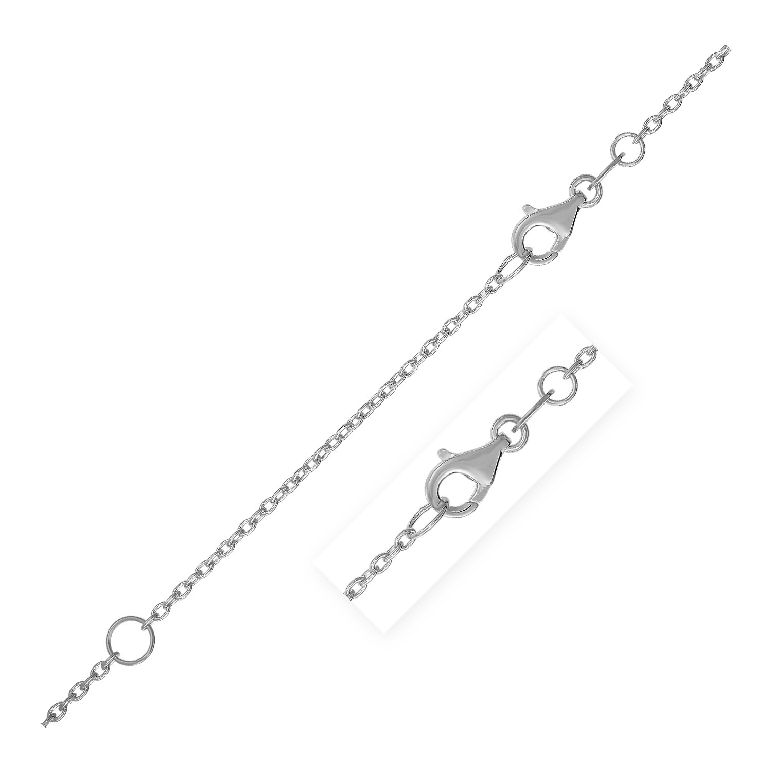 Extendable Cable Chain in 14k White Gold