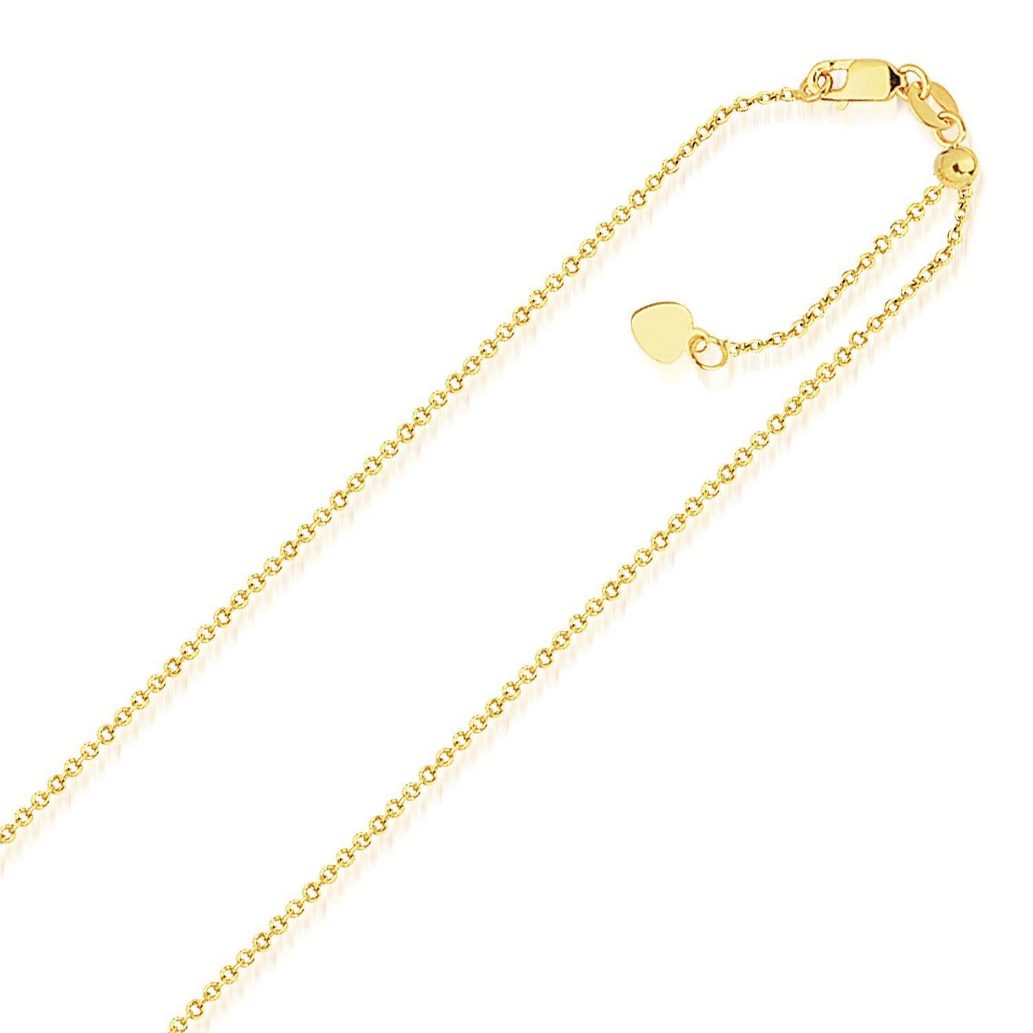 14k Yellow Gold Singapore Style Adjustable Chain