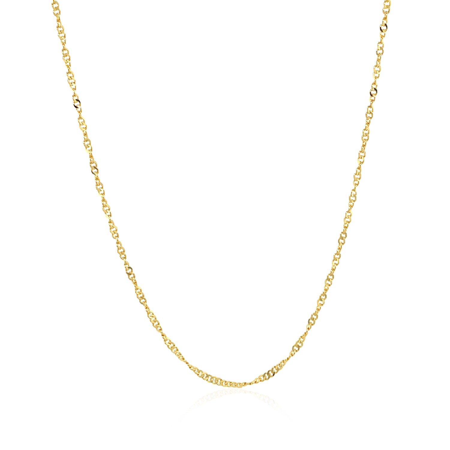 14k Yellow Gold Singapore Style Adjustable Chain
