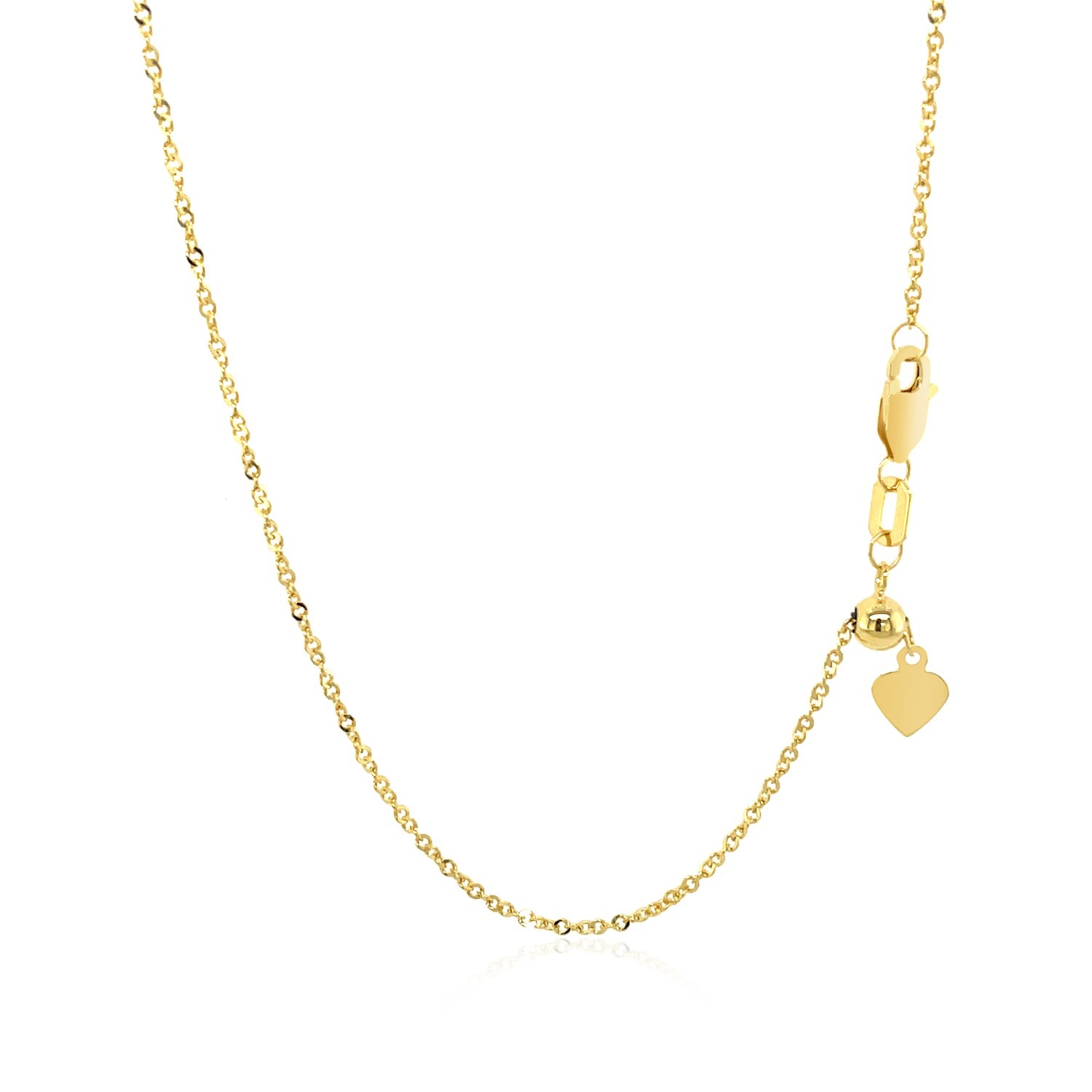 14k Yellow Gold Singapore Style Adjustable Chain