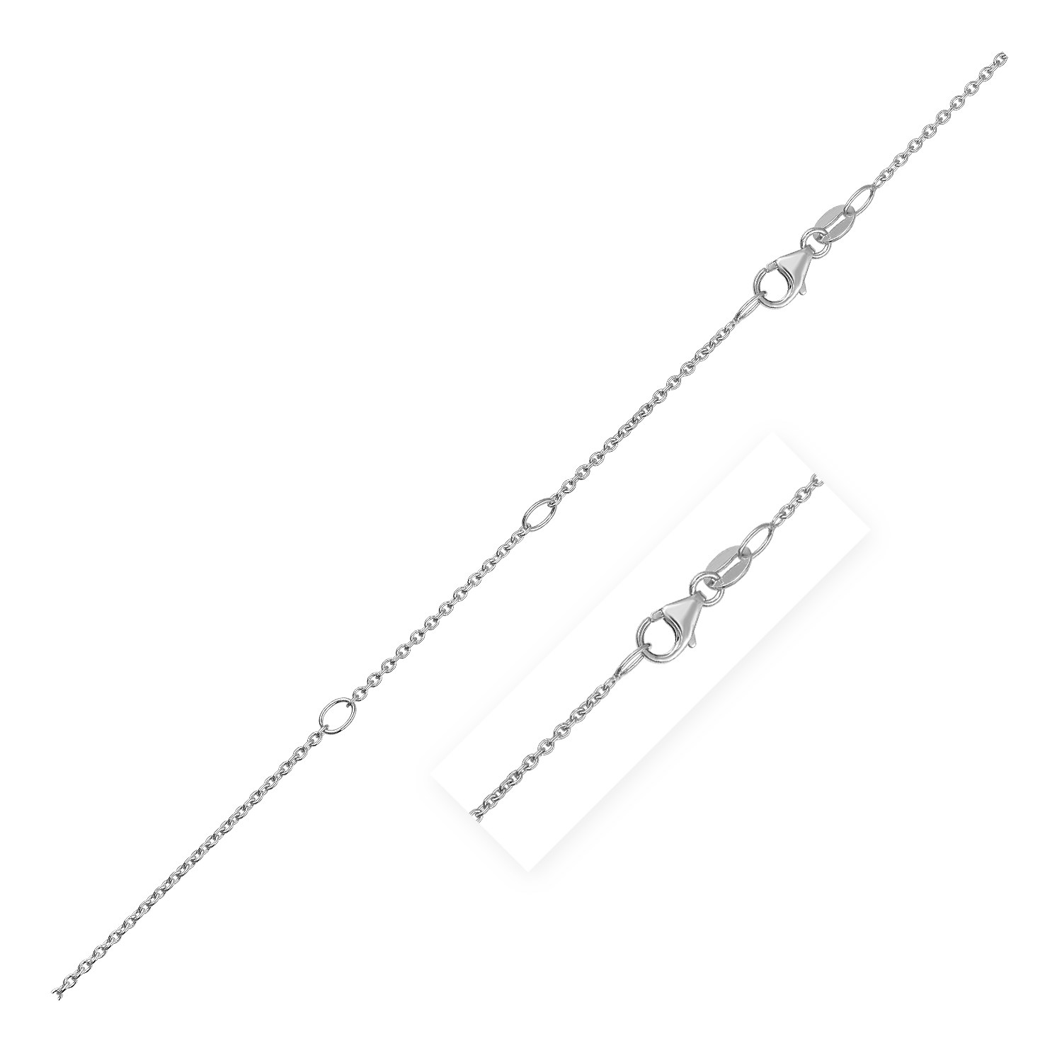 Double Extendable Cable Chain in 14k White Gold